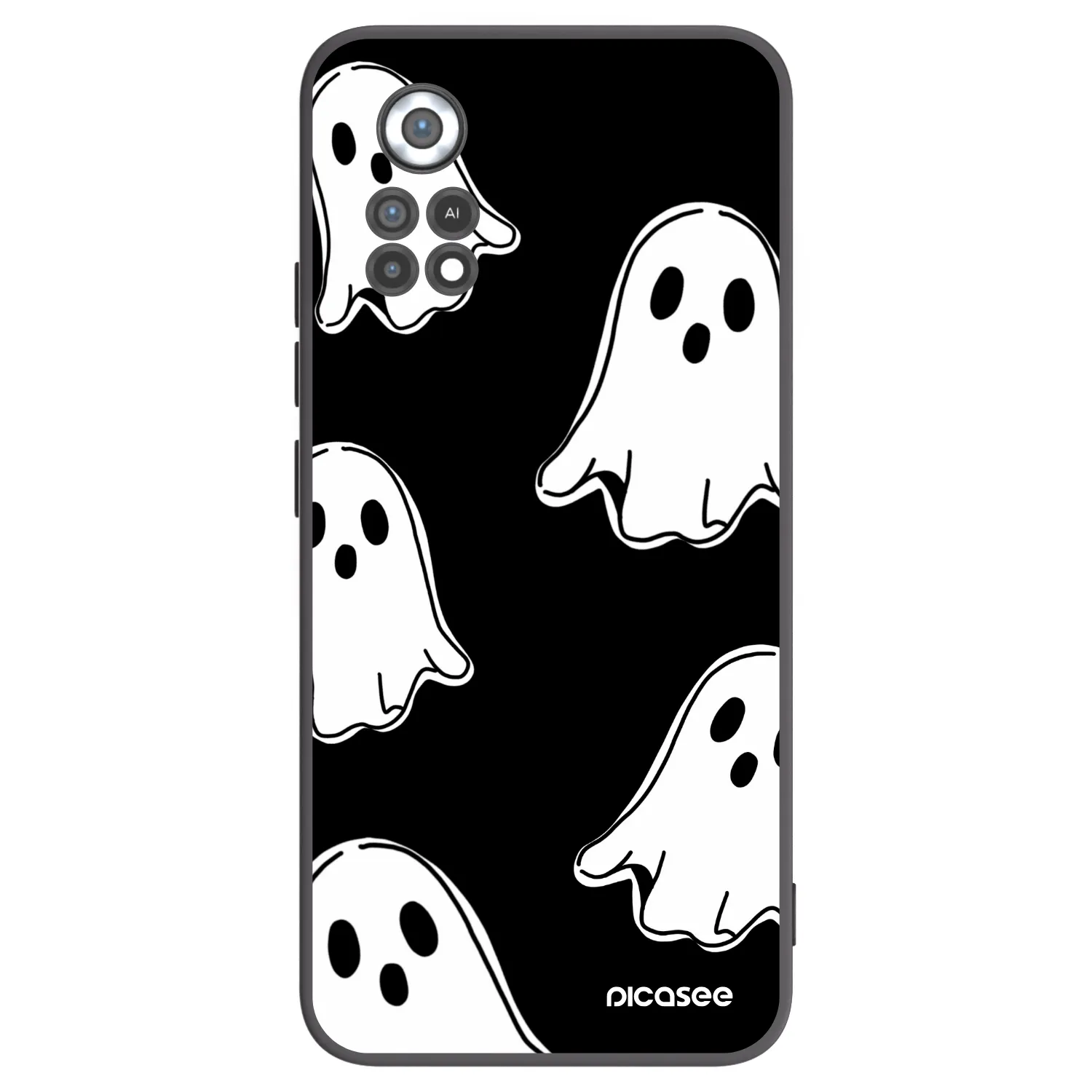 Picasee crna silikonska maskica za Xiaomi Poco X4 Pro 5G - Black ghosts