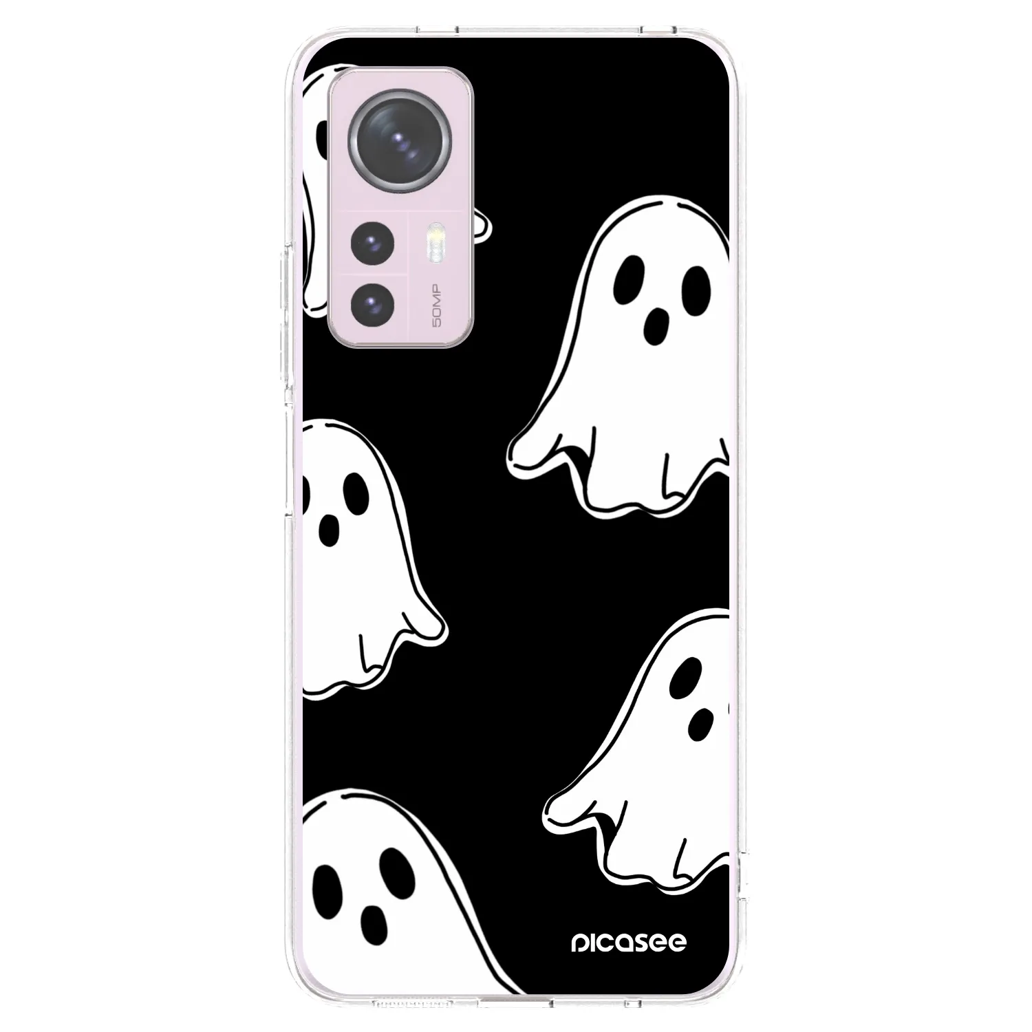 Picasee silikonska prozirna maskica za Xiaomi 12 - Black ghosts