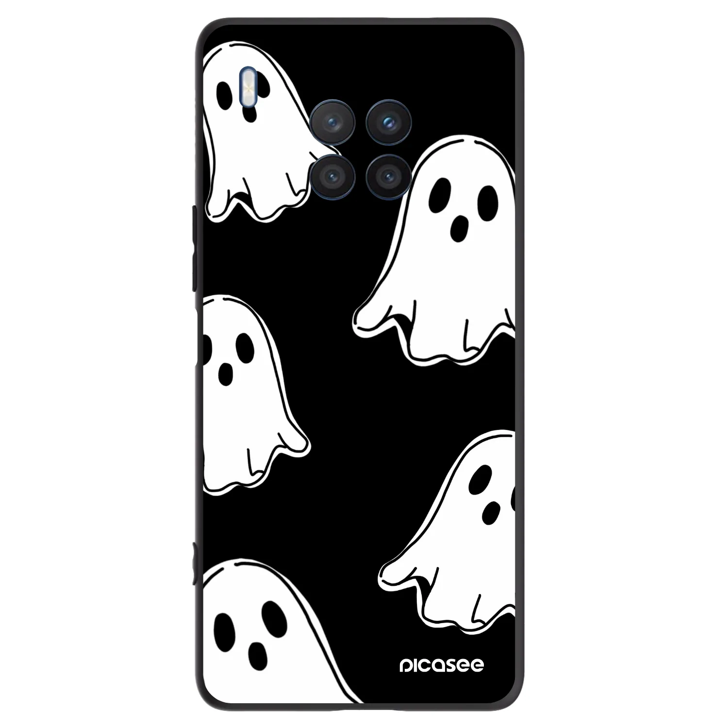 Picasee crna silikonska maskica za Honor 50 Lite - Black ghosts
