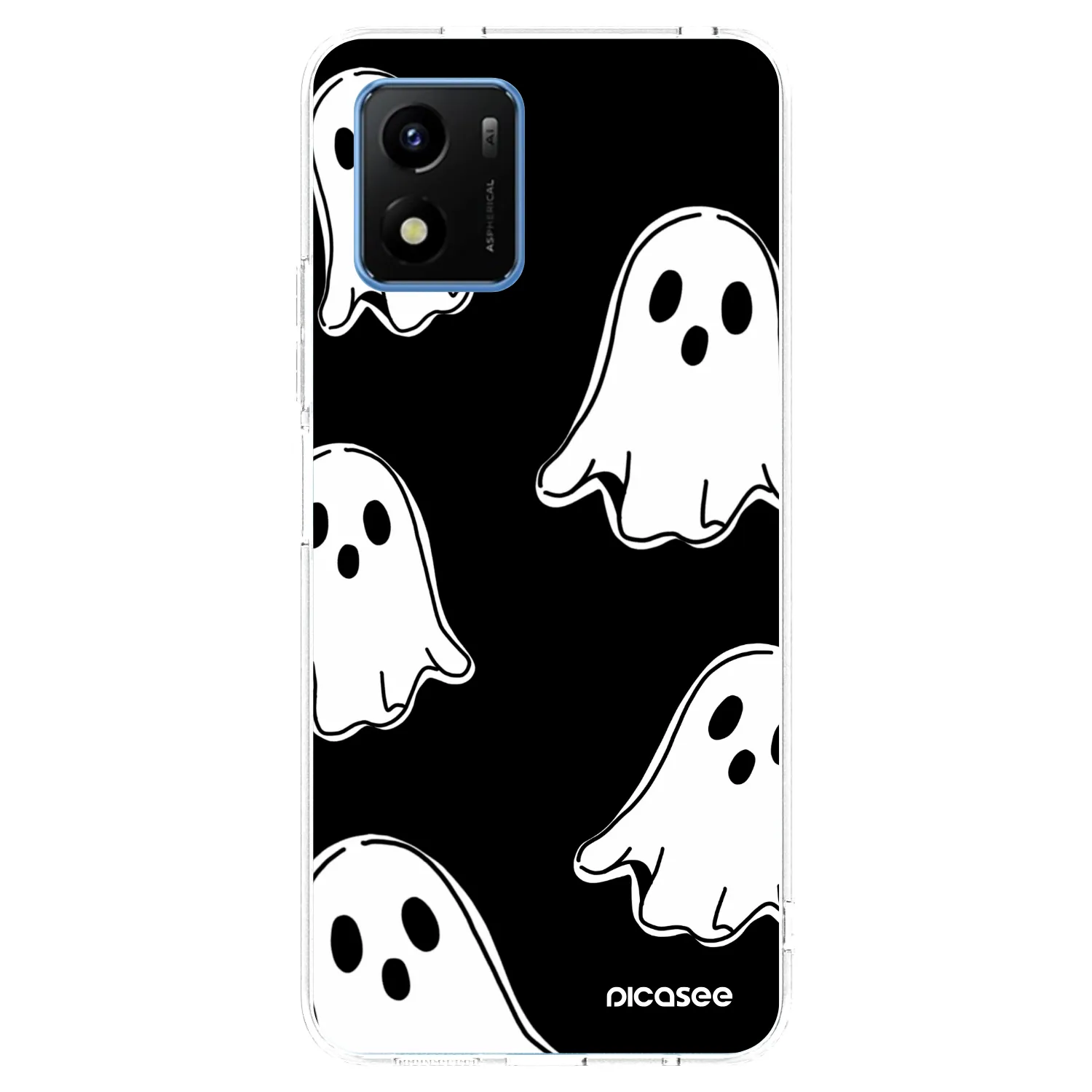 Picasee silikonska prozirna maskica za Vivo Y01 - Black ghosts