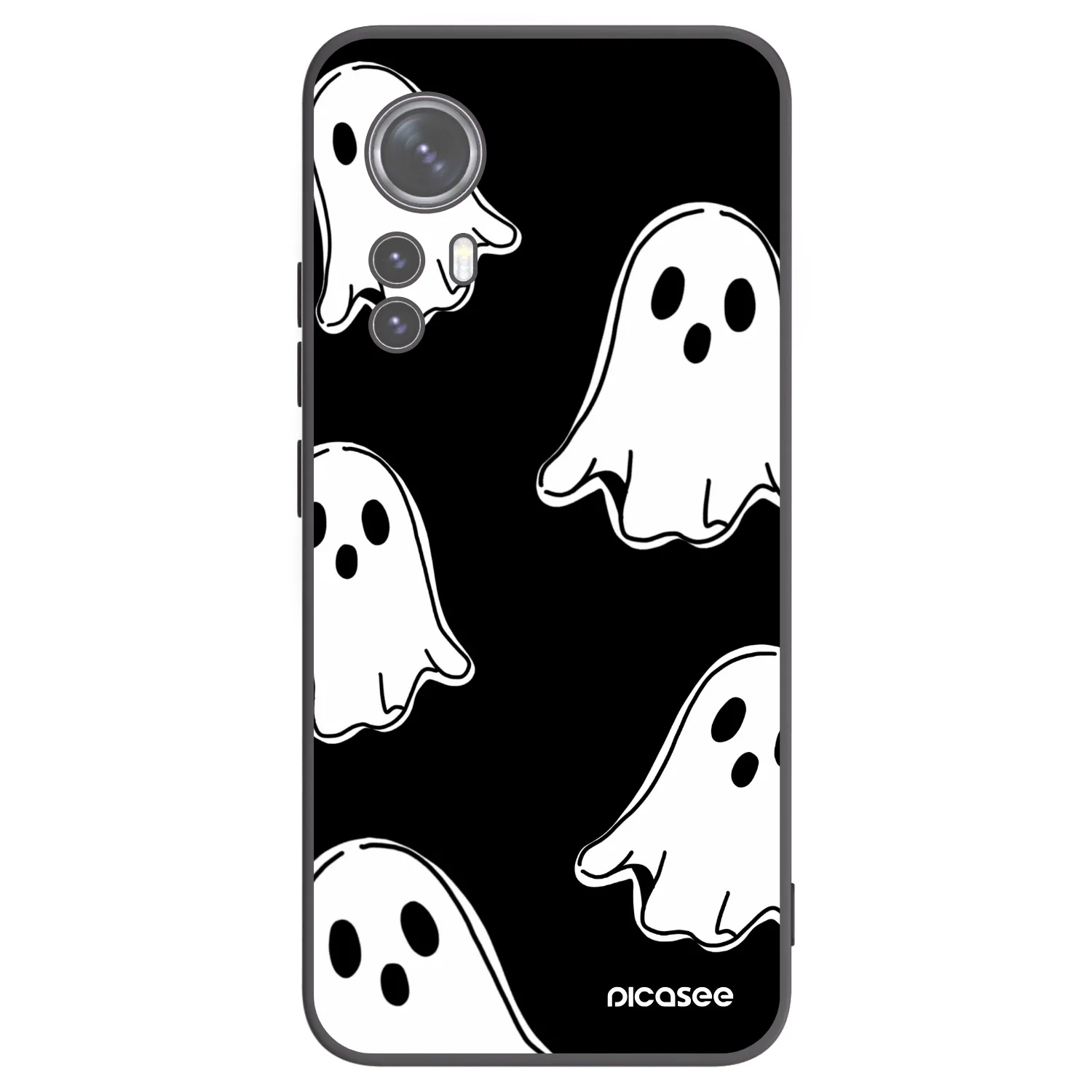 Picasee crna silikonska maskica za Xiaomi 12X - Black ghosts