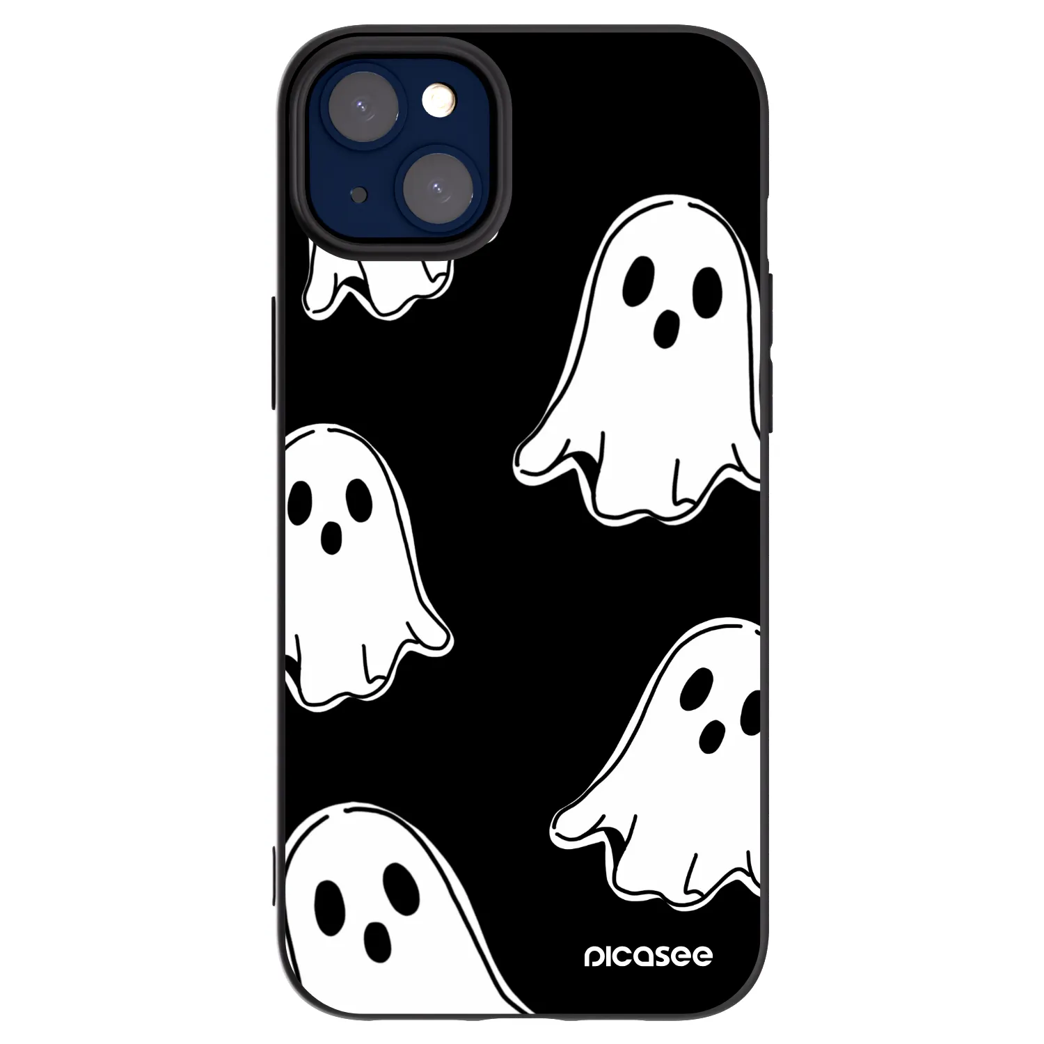 Picasee crna silikonska maskica za Apple iPhone 14 Plus - Black ghosts