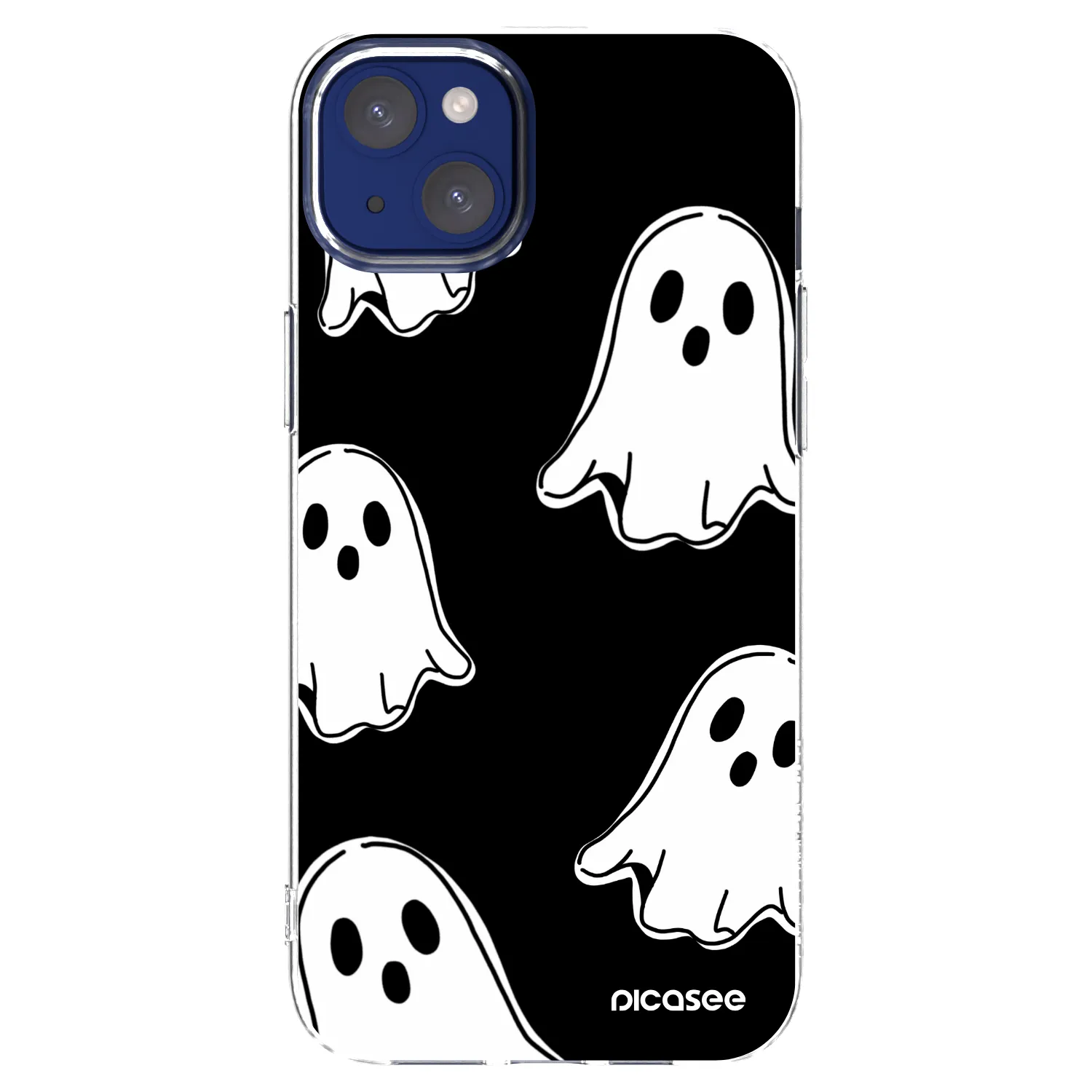 Picasee silikonska prozirna maskica za Apple iPhone 14 Plus - Black ghosts