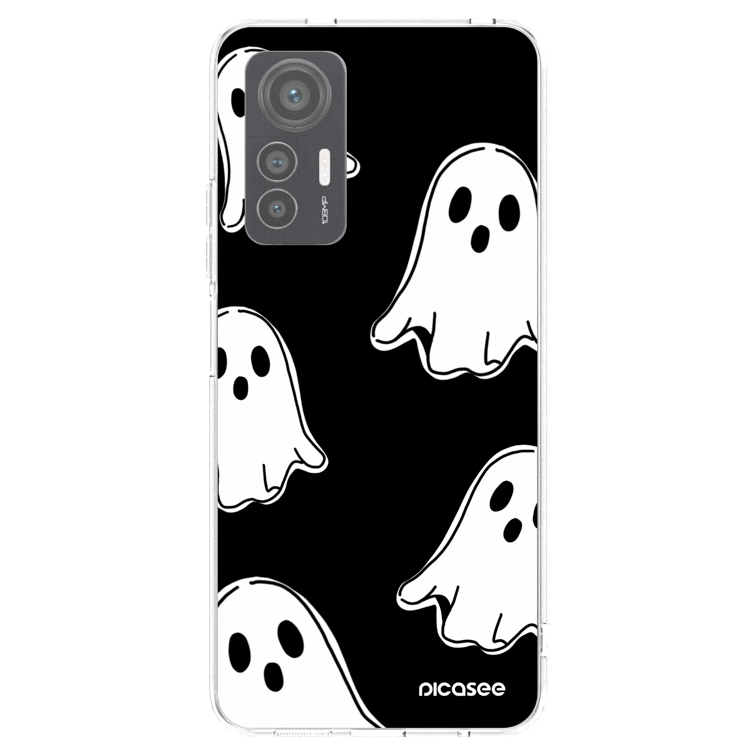 Picasee silikonska prozirna maskica za Xiaomi 12 Lite - Black ghosts