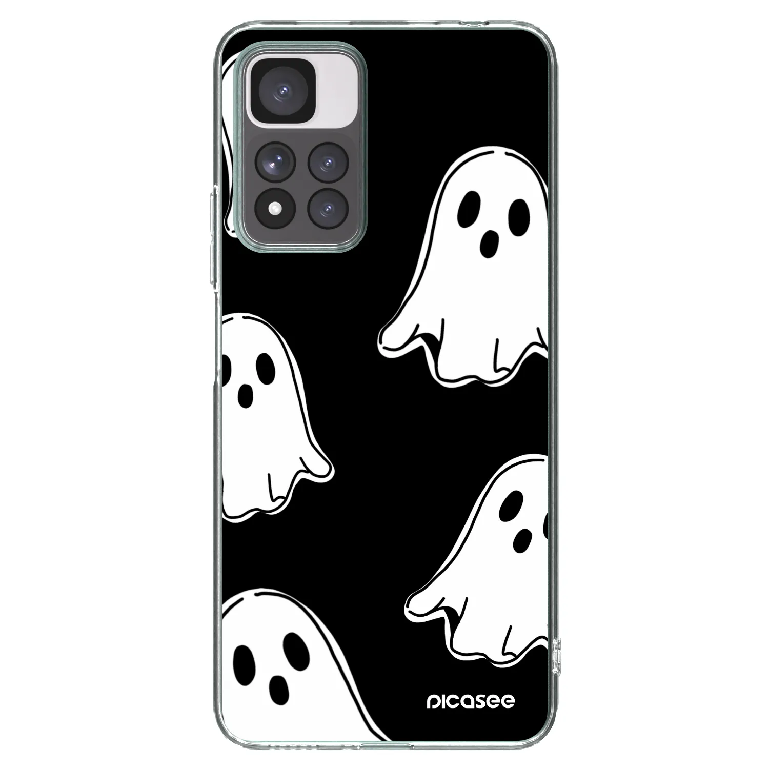 Picasee silikonska prozirna maskica za Xiaomi Redmi Note 11 Pro+ 5G - Black ghosts