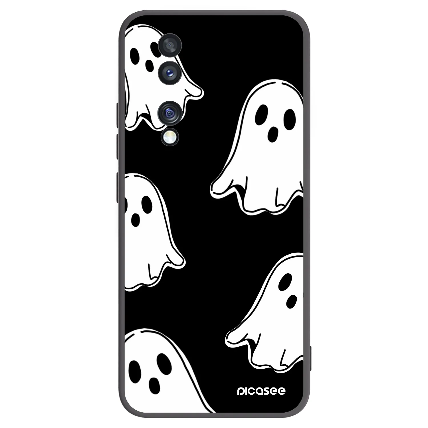 Picasee crna silikonska maskica za Honor 70 - Black ghosts