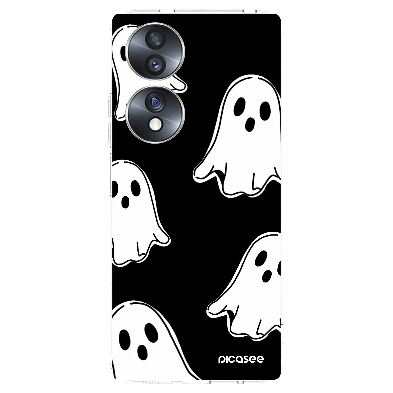 Picasee silikonska prozirna maskica za Honor 70 - Black ghosts