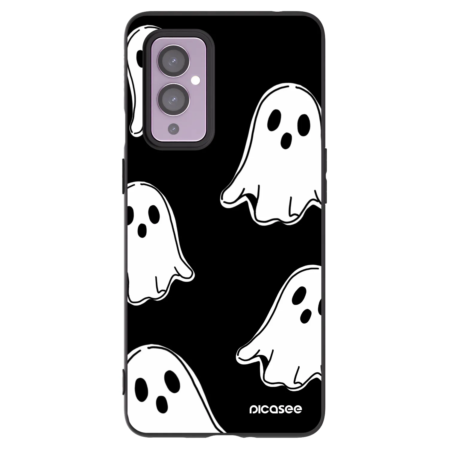Picasee crna silikonska maskica za OnePlus 9 - Black ghosts