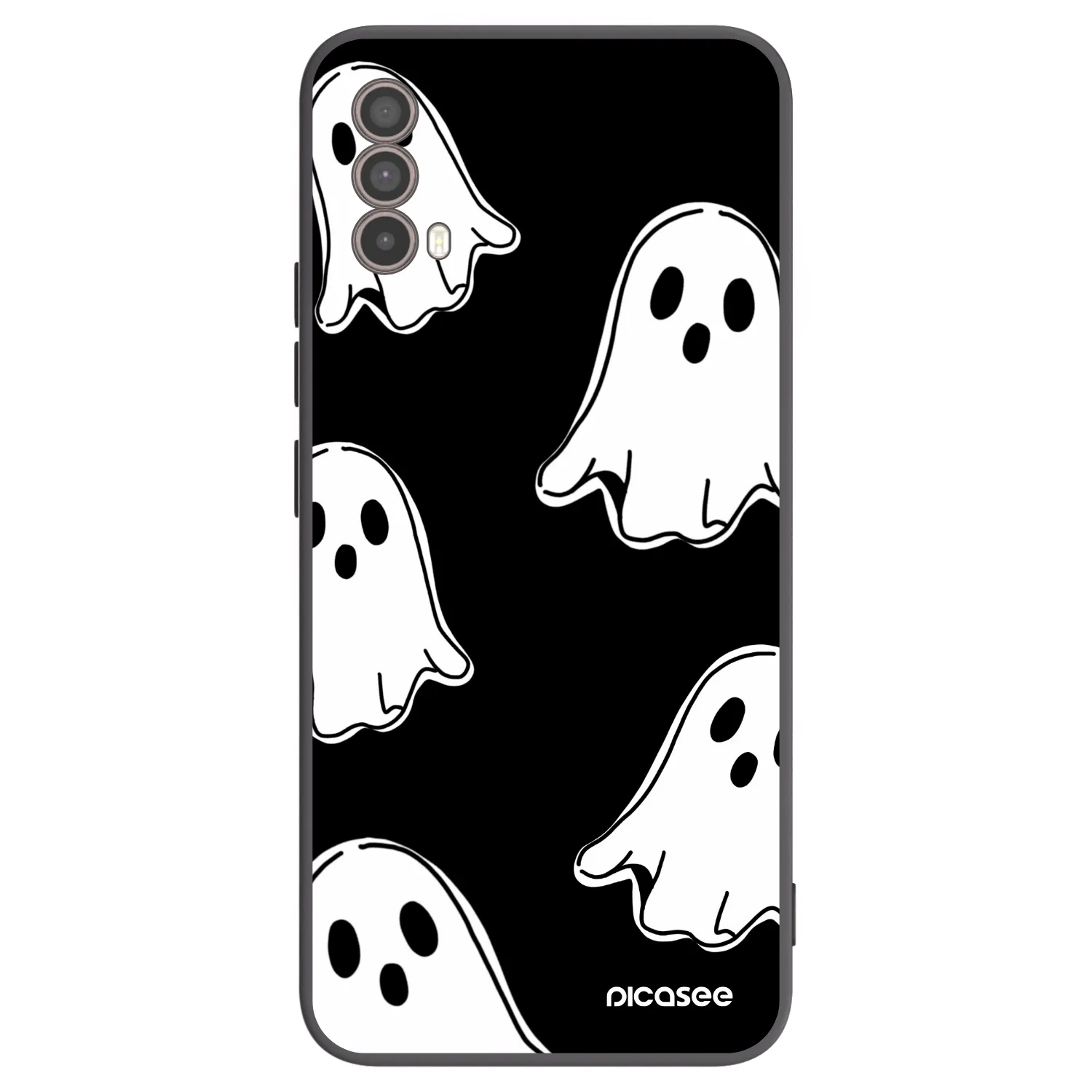 Picasee crna silikonska maskica za Motorola Moto E40 - Black ghosts
