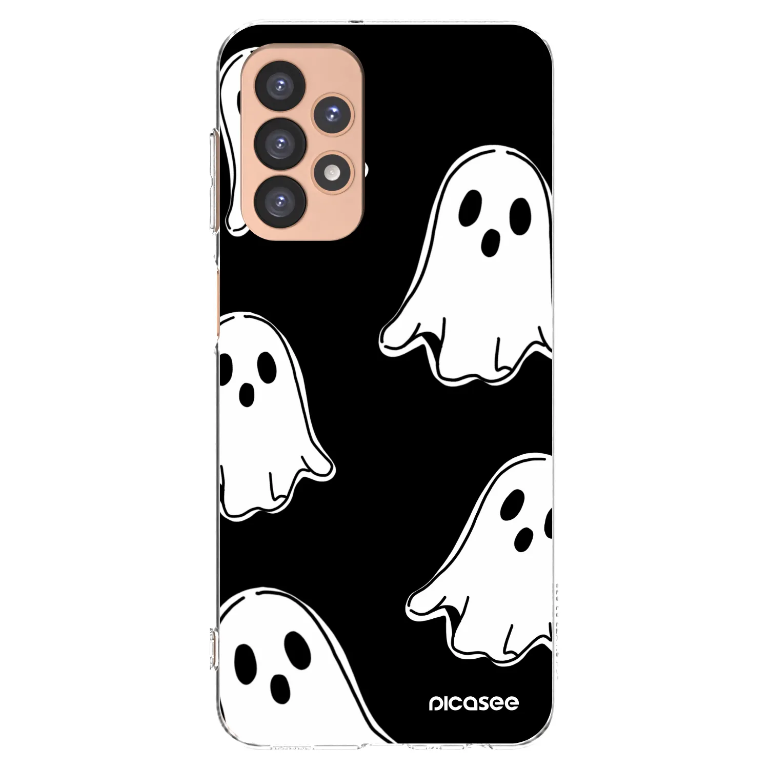 Picasee silikonska prozirna maskica za Samsung Galaxy A23 A236B 5G - Black ghosts