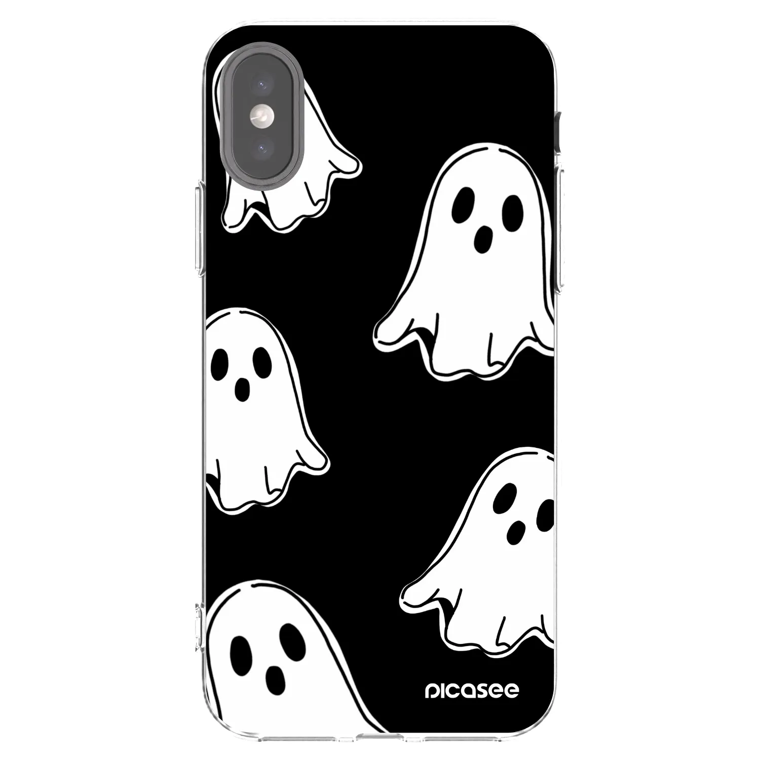 Picasee silikonska prozirna maskica za Apple iPhone X/XS - Black ghosts