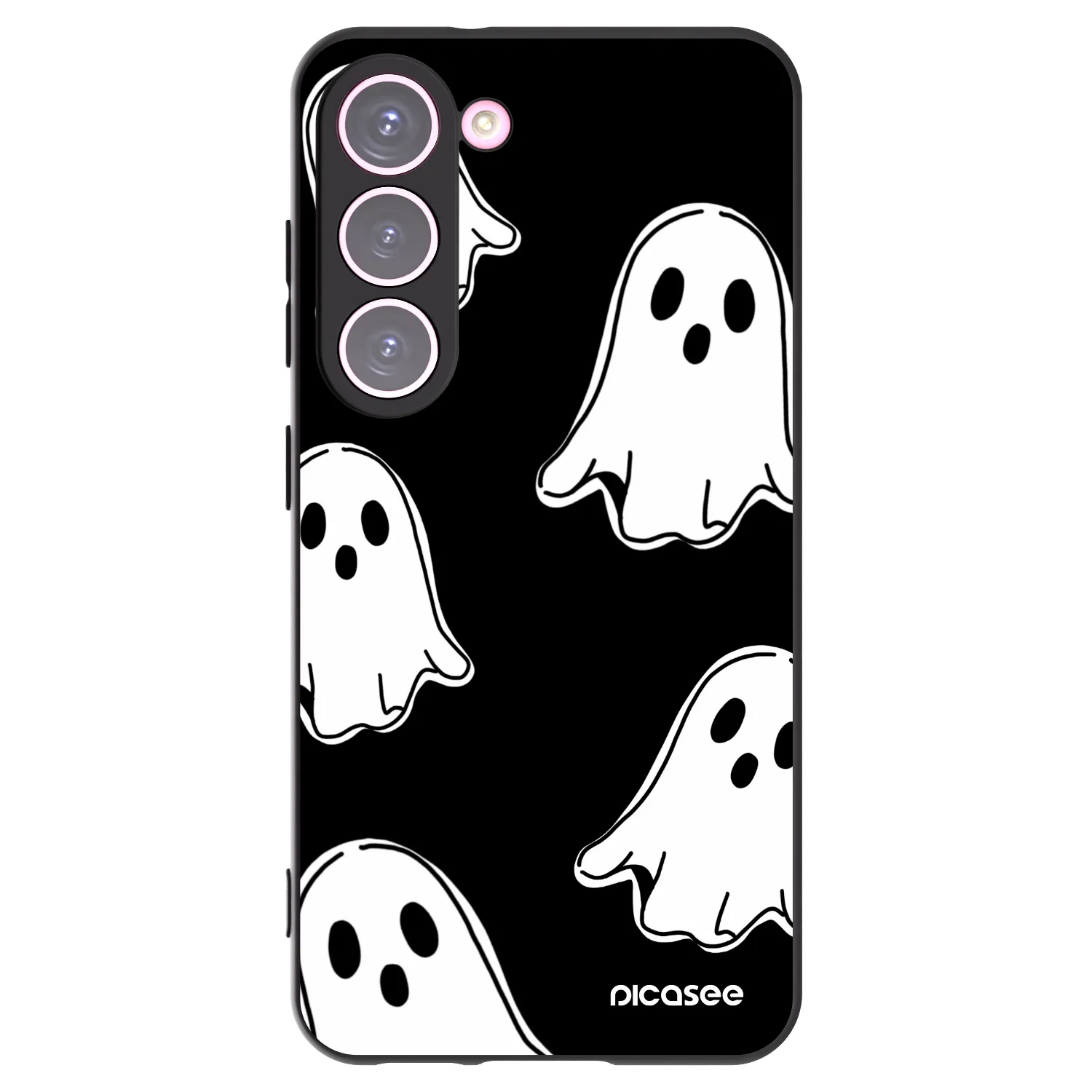 Picasee crna silikonska maskica za Samsung Galaxy S23 5G - Black ghosts