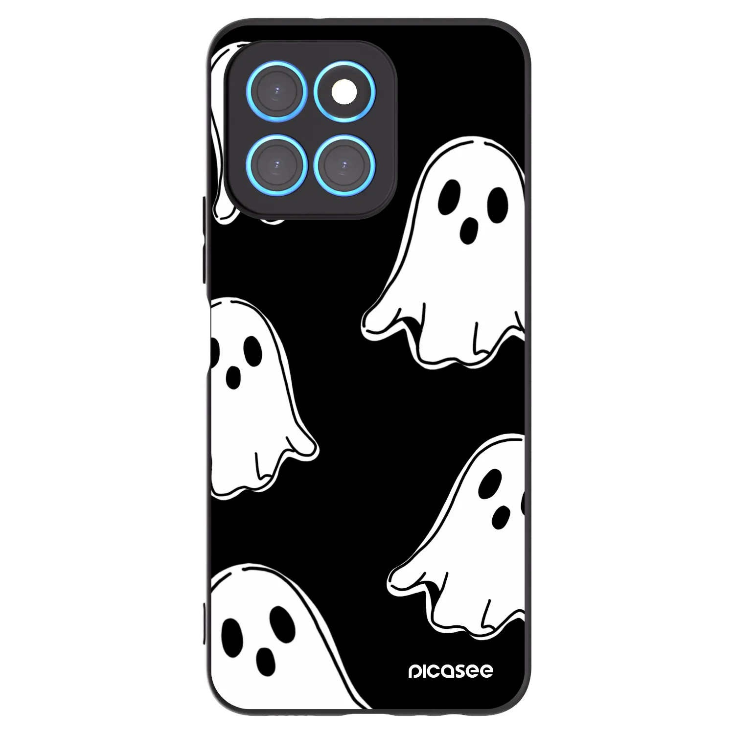 Picasee crna silikonska maskica za Honor X8 5G - Black ghosts