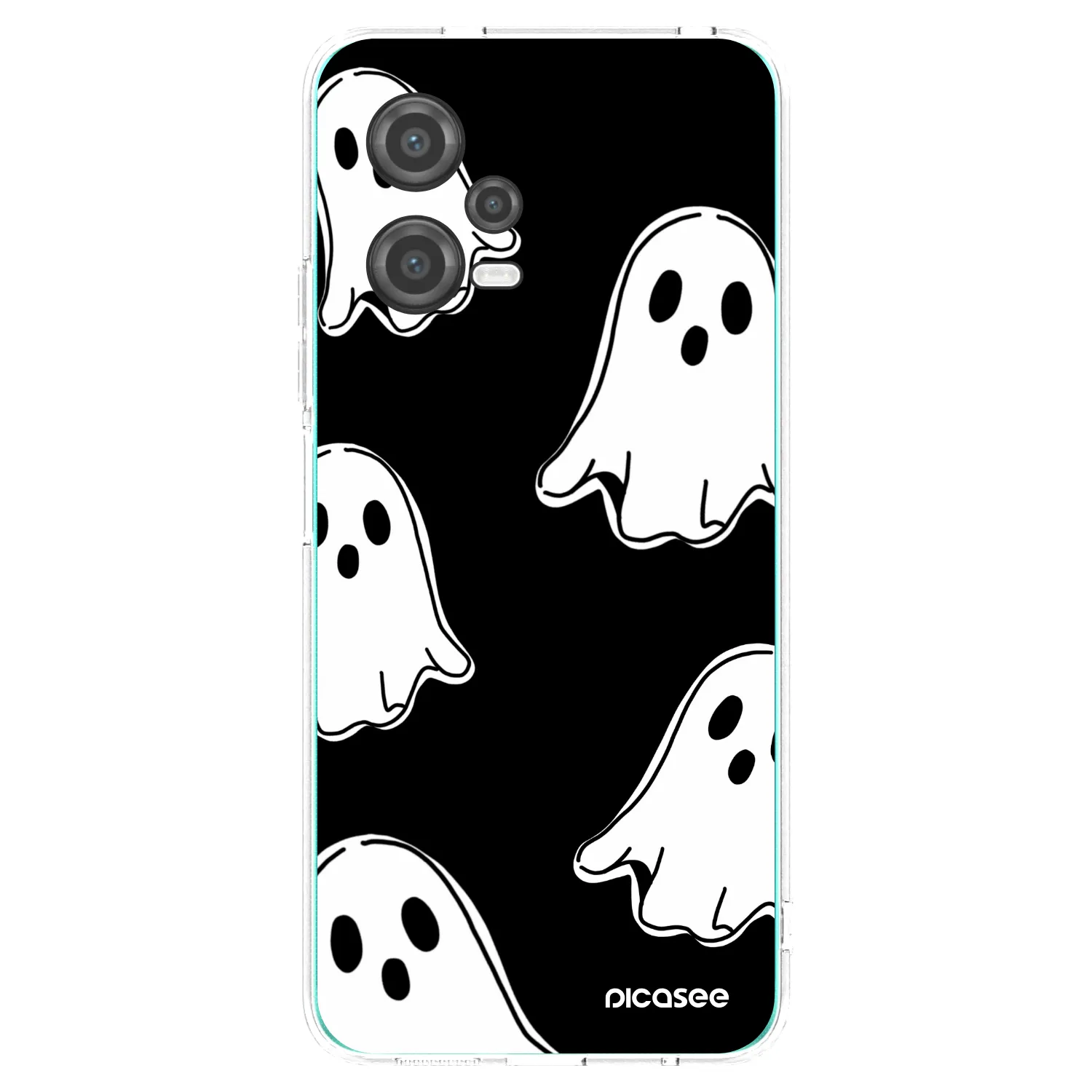 Picasee silikonska prozirna maskica za Xiaomi Poco X5 - Black ghosts
