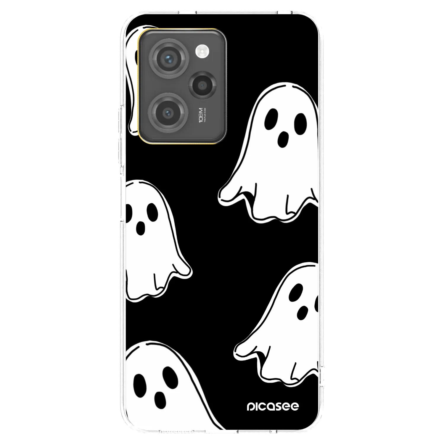 Picasee crna silikonska maskica za Xiaomi Poco X5 Pro - Black ghosts