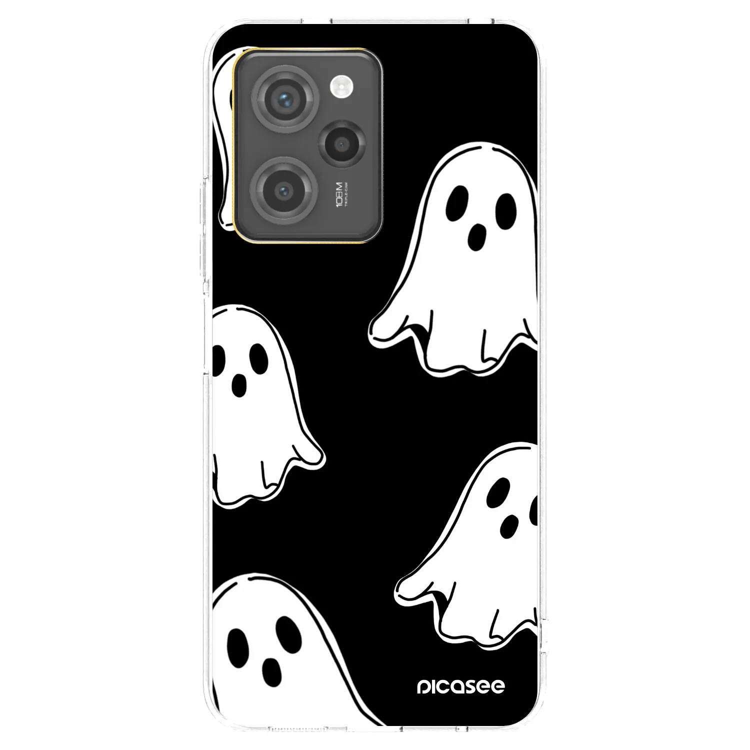 Picasee silikonska prozirna maskica za Xiaomi Poco X5 Pro - Black ghosts