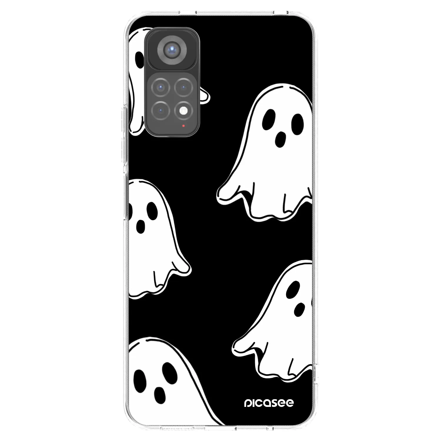 Picasee silikonska prozirna maskica za Xiaomi Redmi Note 11S 5G - Black ghosts
