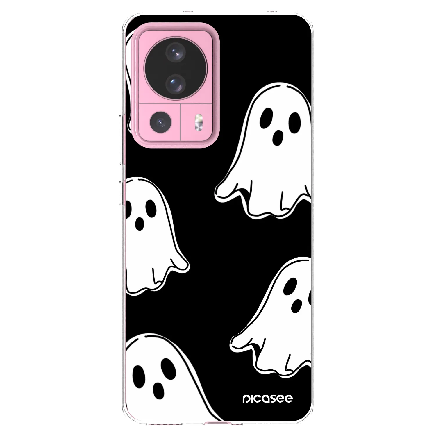 Picasee silikonska prozirna maskica za Xiaomi 13 Lite - Black ghosts