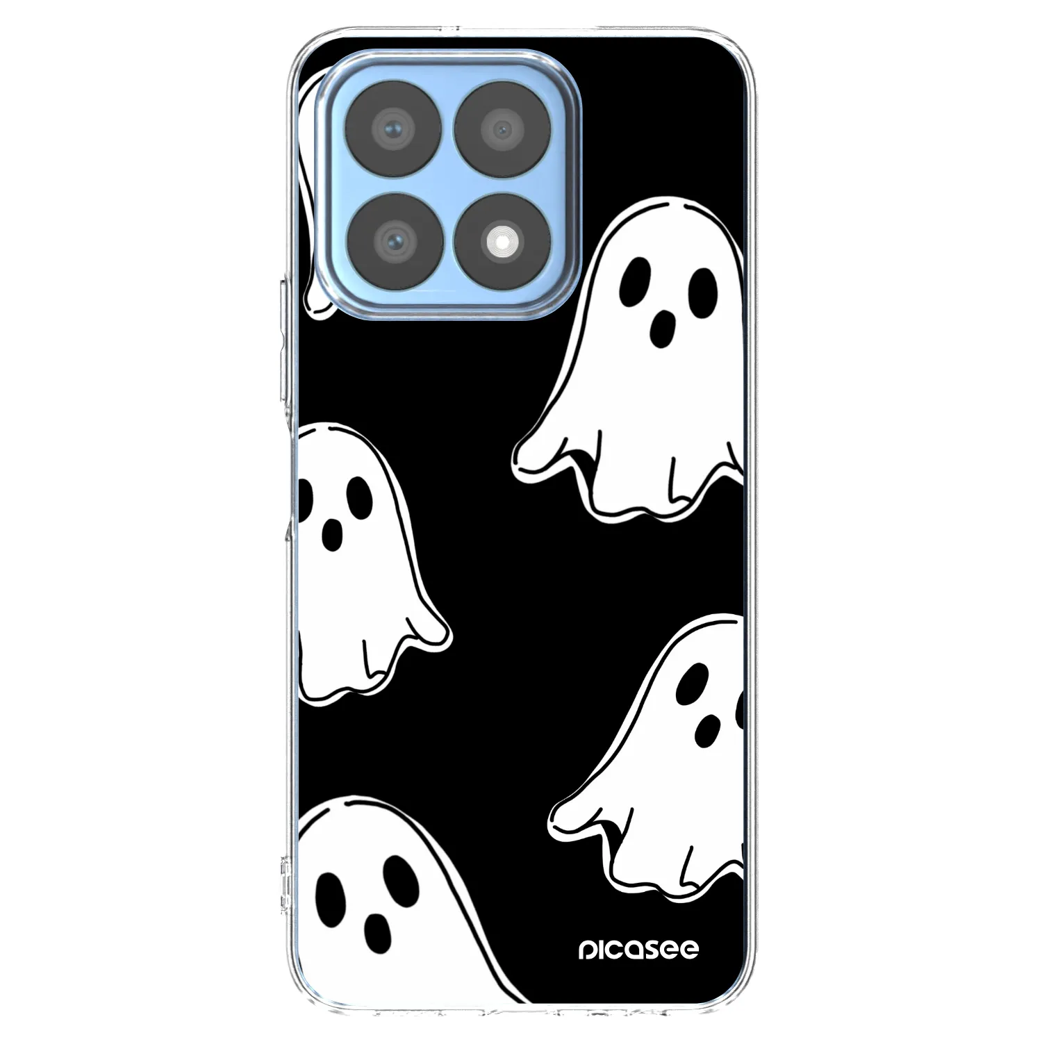 Picasee silikonska prozirna maskica za Honor X8a - Black ghosts