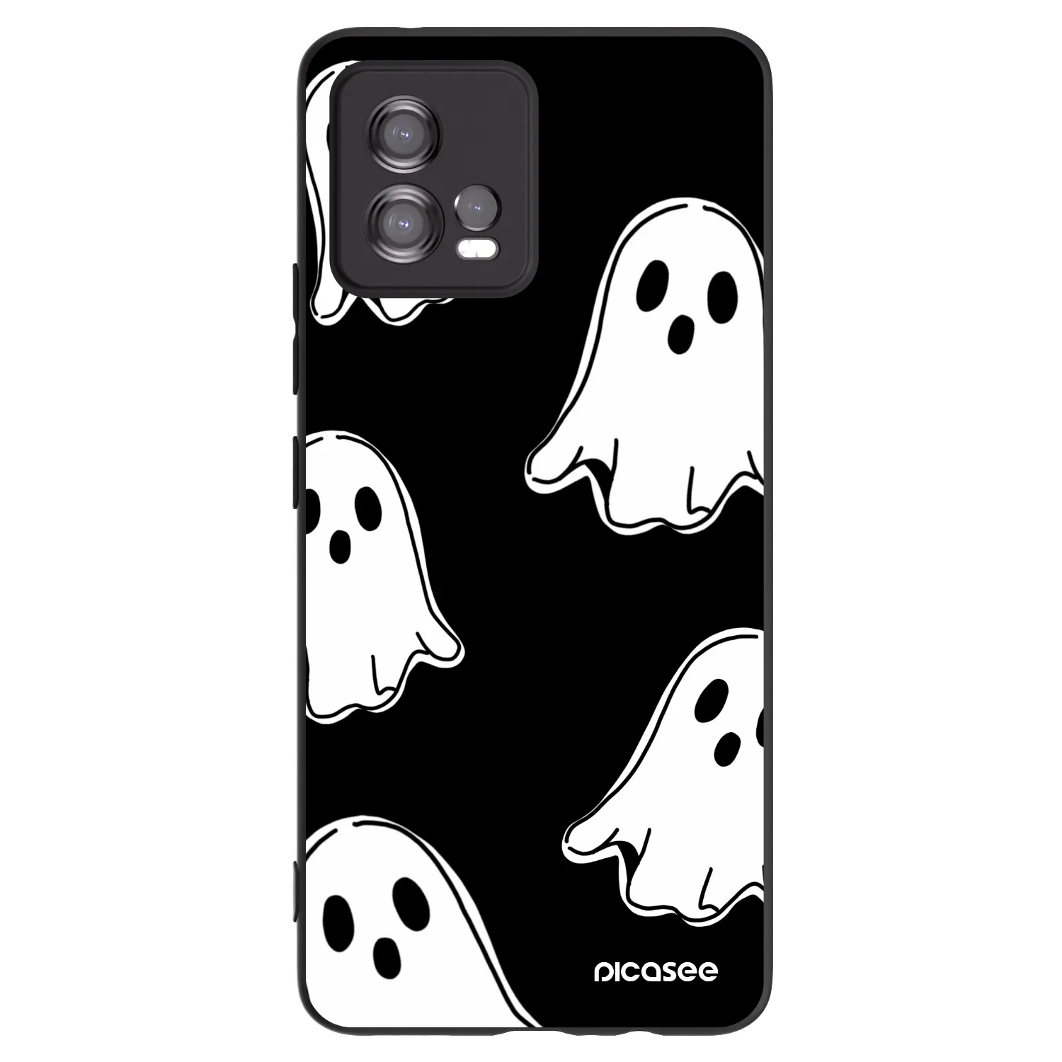 Picasee crna silikonska maskica za Motorola Moto G72 - Black ghosts