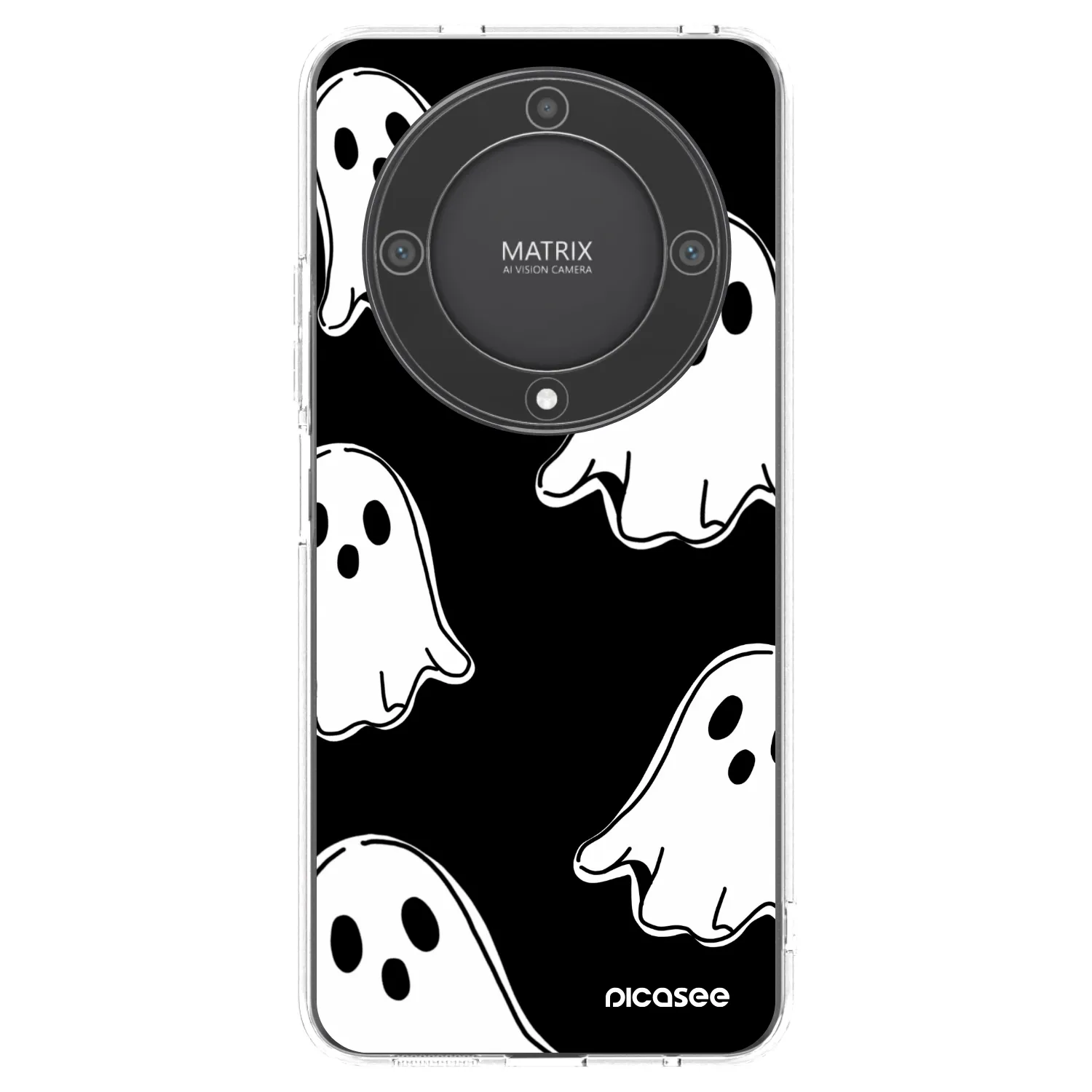 Picasee silikonska prozirna maskica za Honor Magic5 Lite 5G - Black ghosts