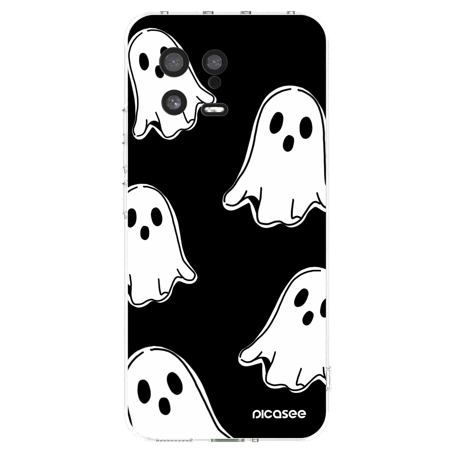 Picasee silikonska prozirna maskica za Xiaomi 13 - Black ghosts
