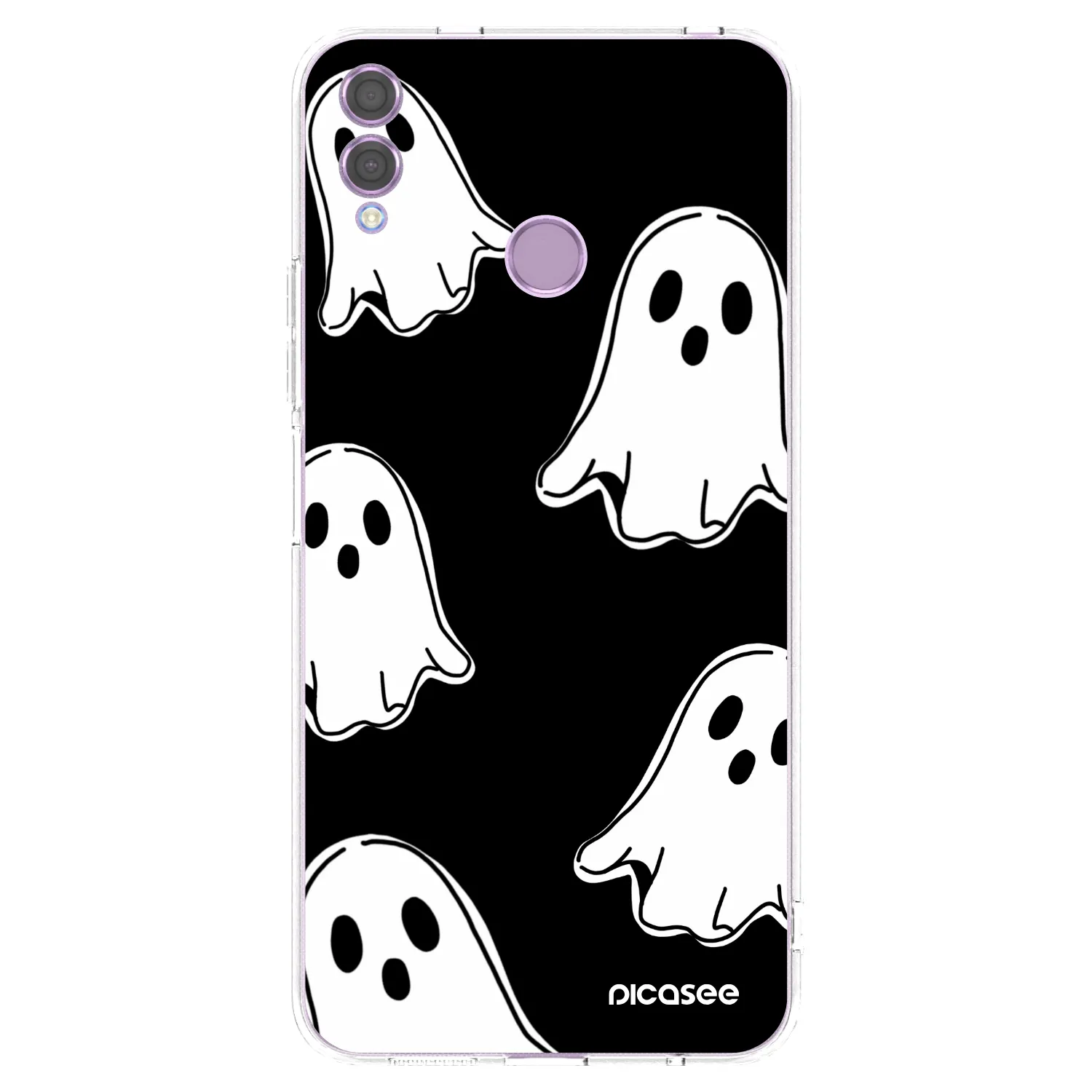 Picasee silikonska prozirna maskica za Honor 8X - Black ghosts
