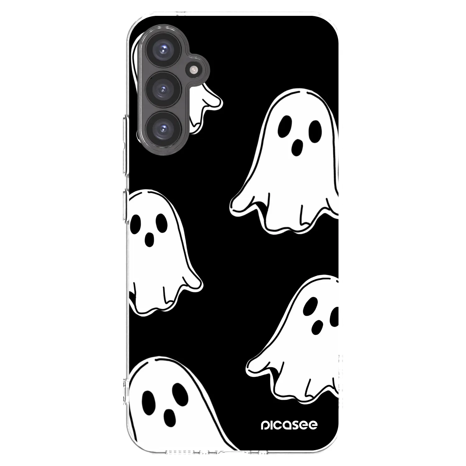 Picasee silikonska prozirna maskica za Samsung Galaxy A34 5G A346B - Black ghosts