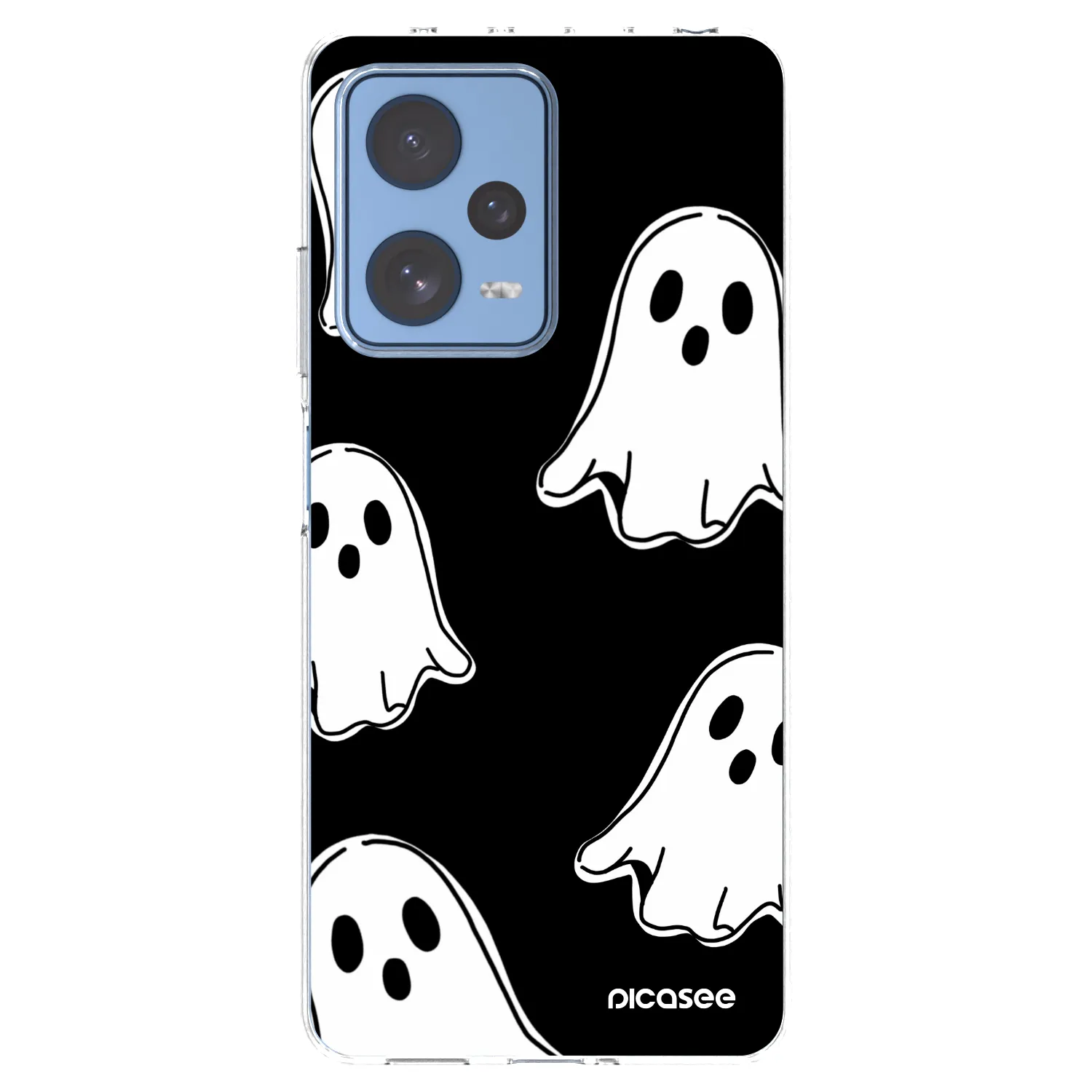Picasee silikonska prozirna maskica za Xiaomi Redmi Note 12 Pro 5G - Black ghosts