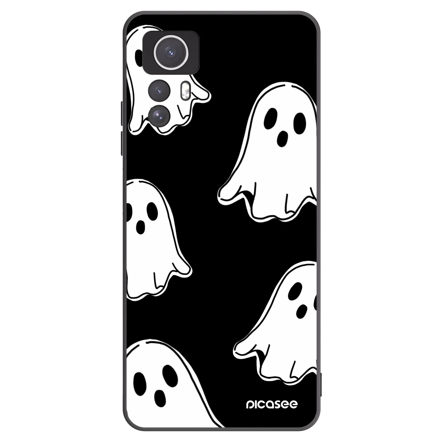 Picasee crna silikonska maskica za Xiaomi Redmi Note 12S - Black ghosts