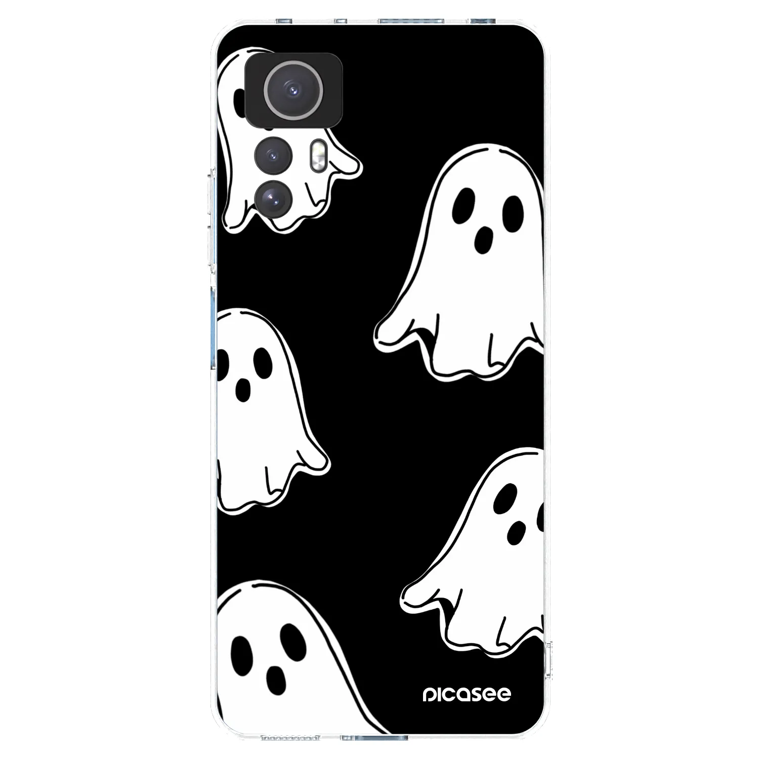 Picasee silikonska prozirna maskica za Xiaomi Redmi Note 12S - Black ghosts
