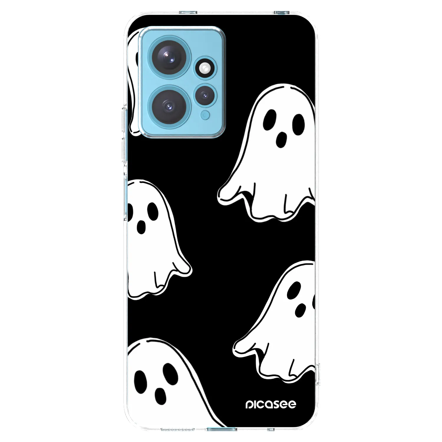 Picasee silikonska prozirna maskica za Xiaomi Redmi Note 12 4G - Black ghosts