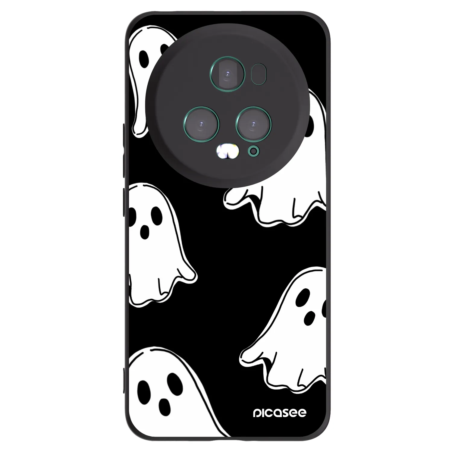 Picasee crna silikonska maskica za Honor Magic5 Pro - Black ghosts
