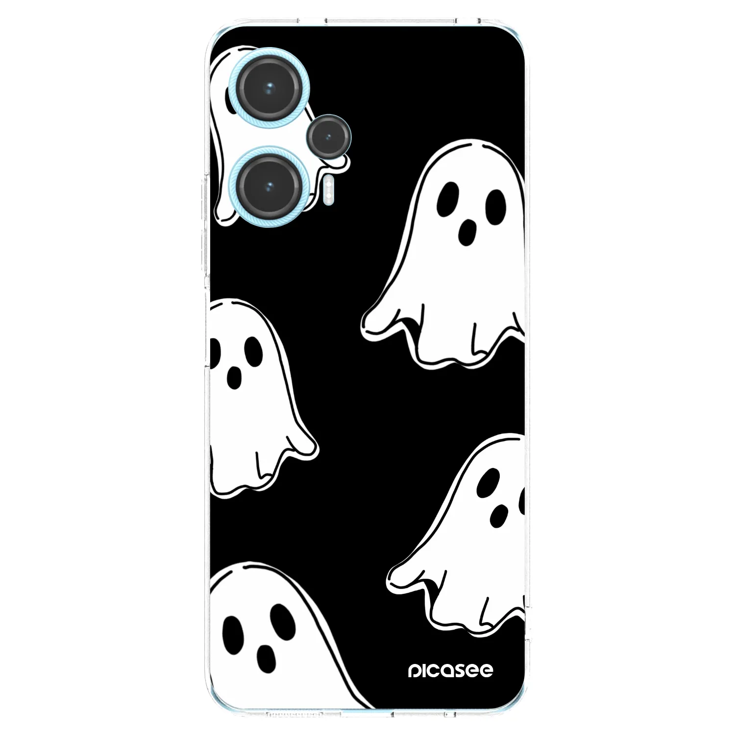 Picasee silikonska prozirna maskica za Xiaomi Poco F5 - Black ghosts