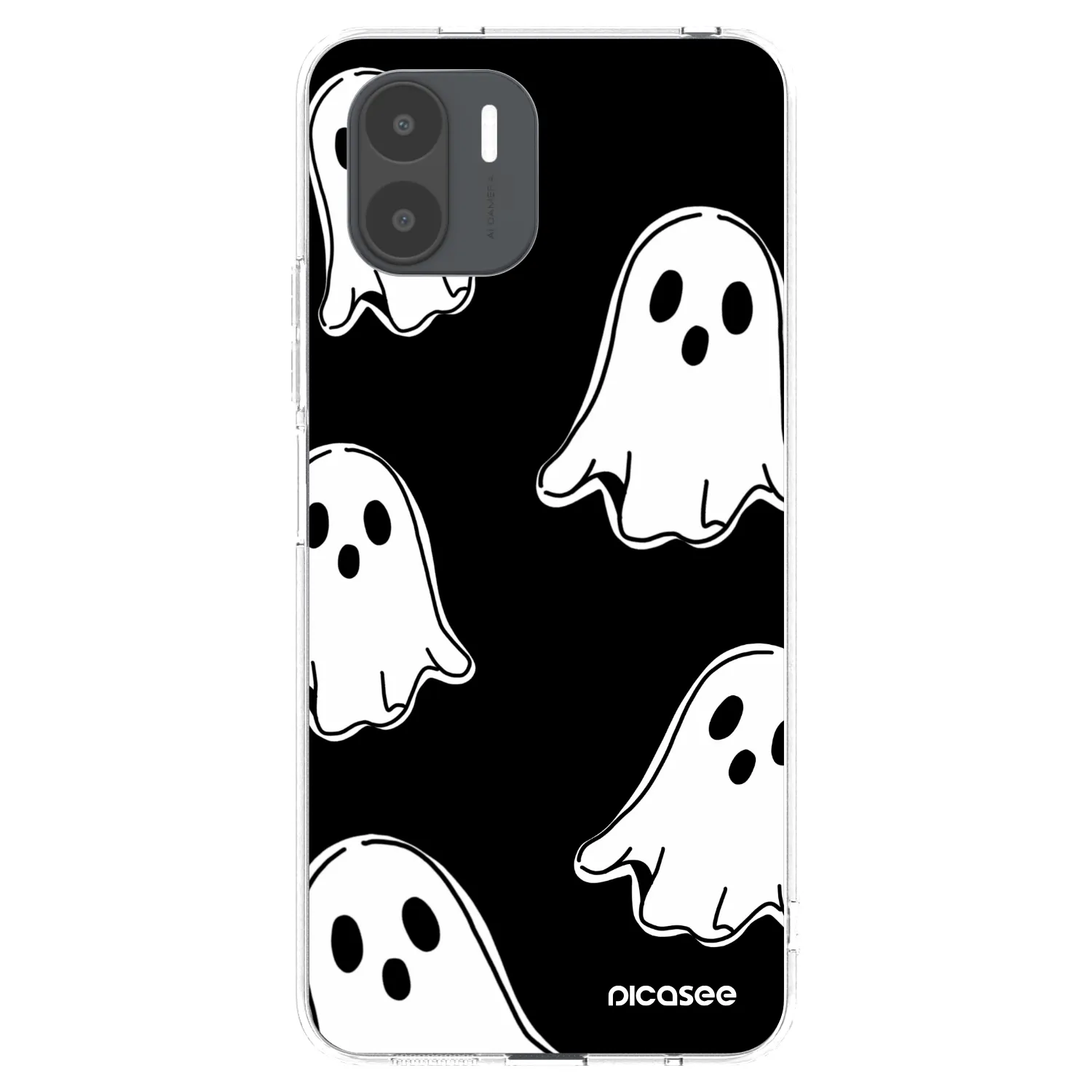 Picasee silikonska prozirna maskica za Xiaomi Redmi A2 - Black ghosts