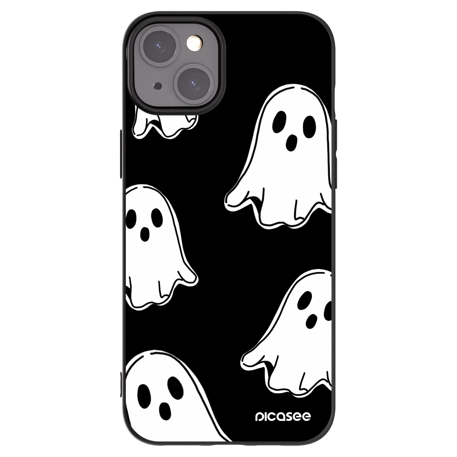 Picasee crna silikonska maskica za Apple iPhone 15 Plus - Black ghosts