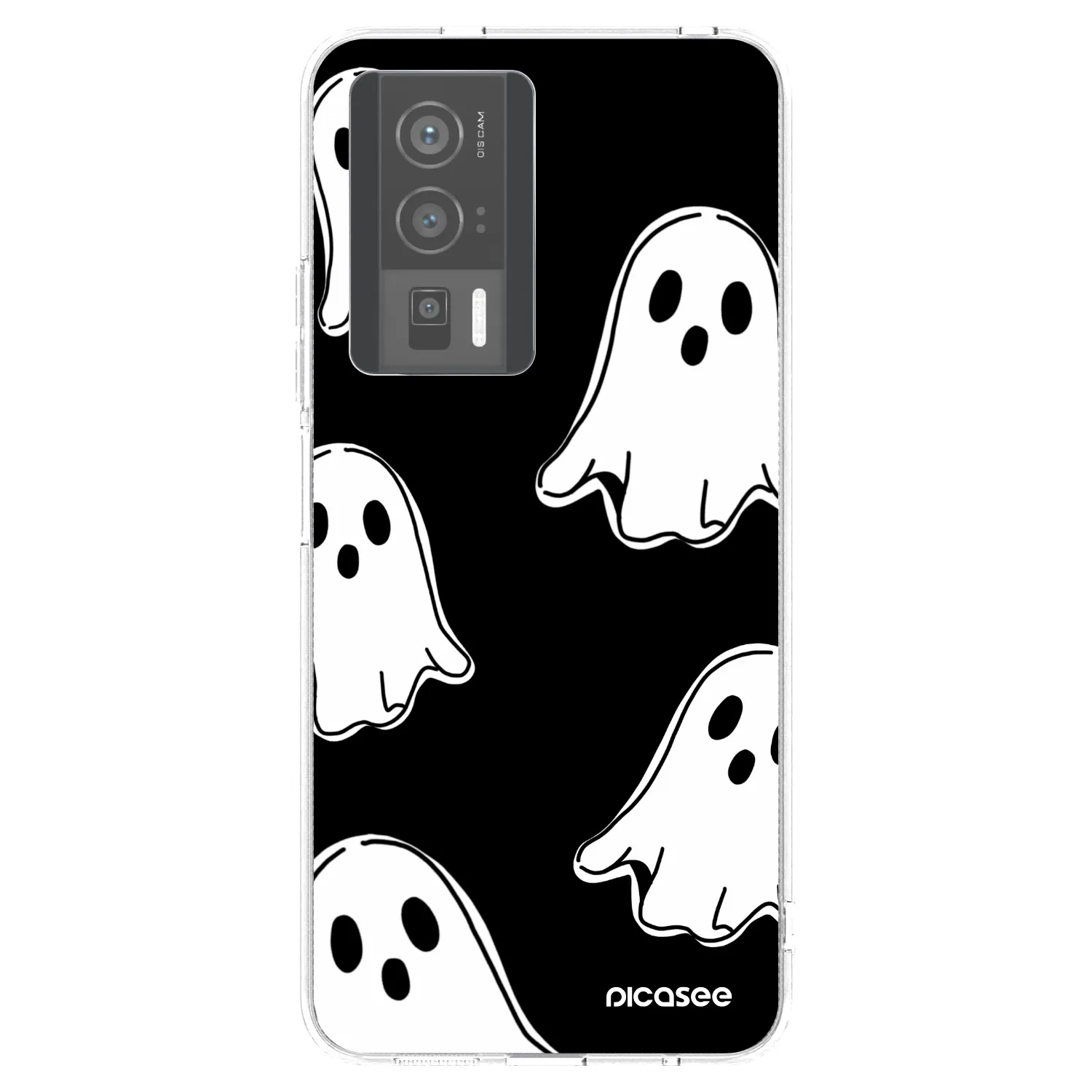 Picasee silikonska prozirna maskica za Xiaomi Poco F5 Pro 5G - Black ghosts