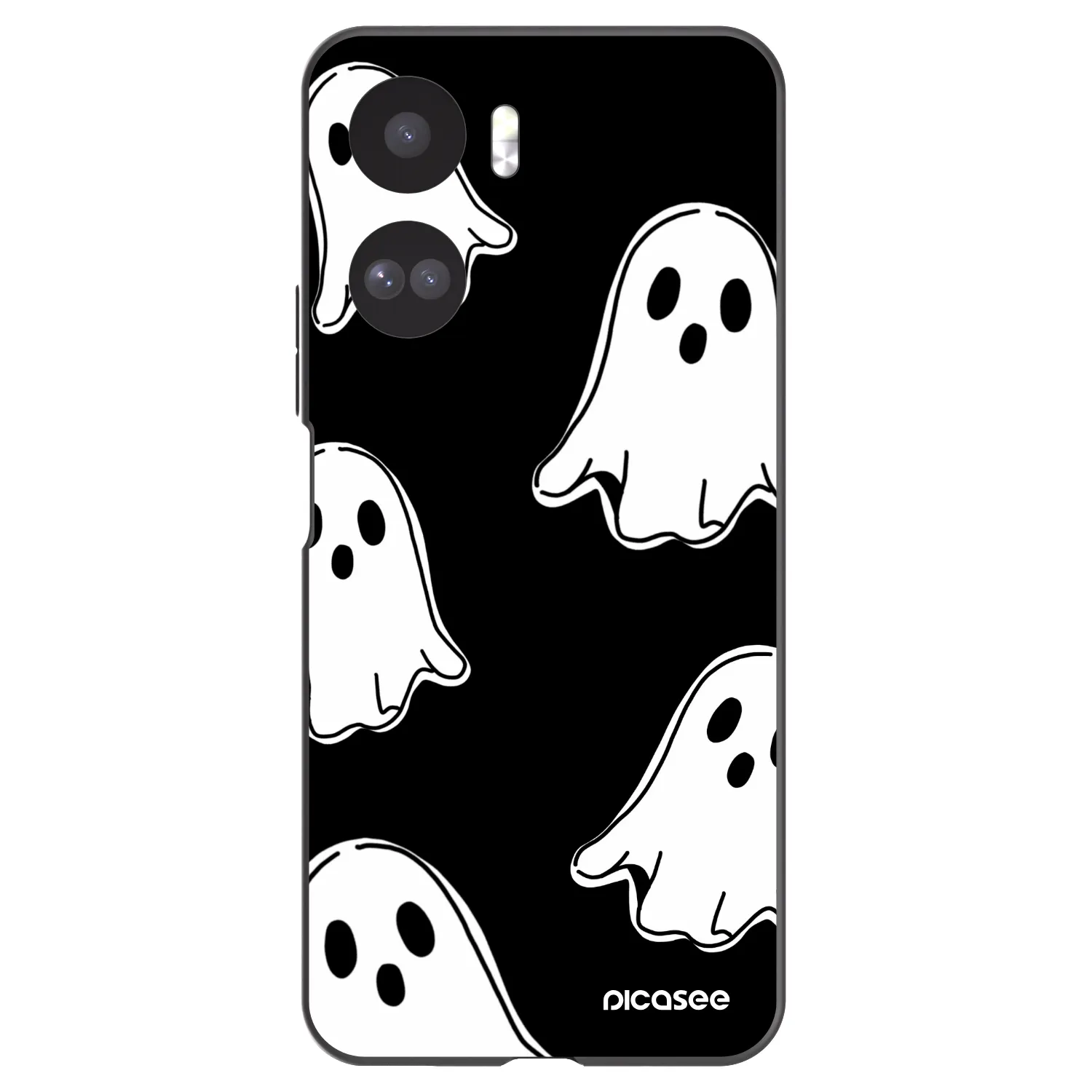 Picasee crna silikonska maskica za Honor 90 Lite 5G - Black ghosts