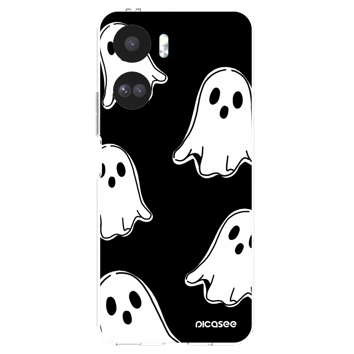 Picasee silikonska prozirna maskica za Honor 90 Lite 5G - Black ghosts