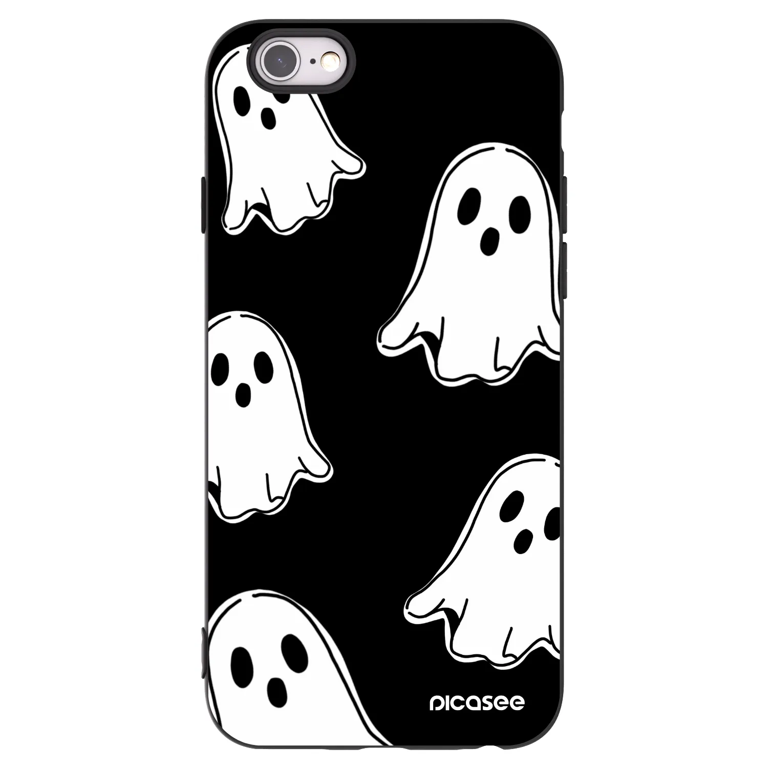 Picasee crna silikonska maskica za Apple iPhone 6/6S - Black ghosts