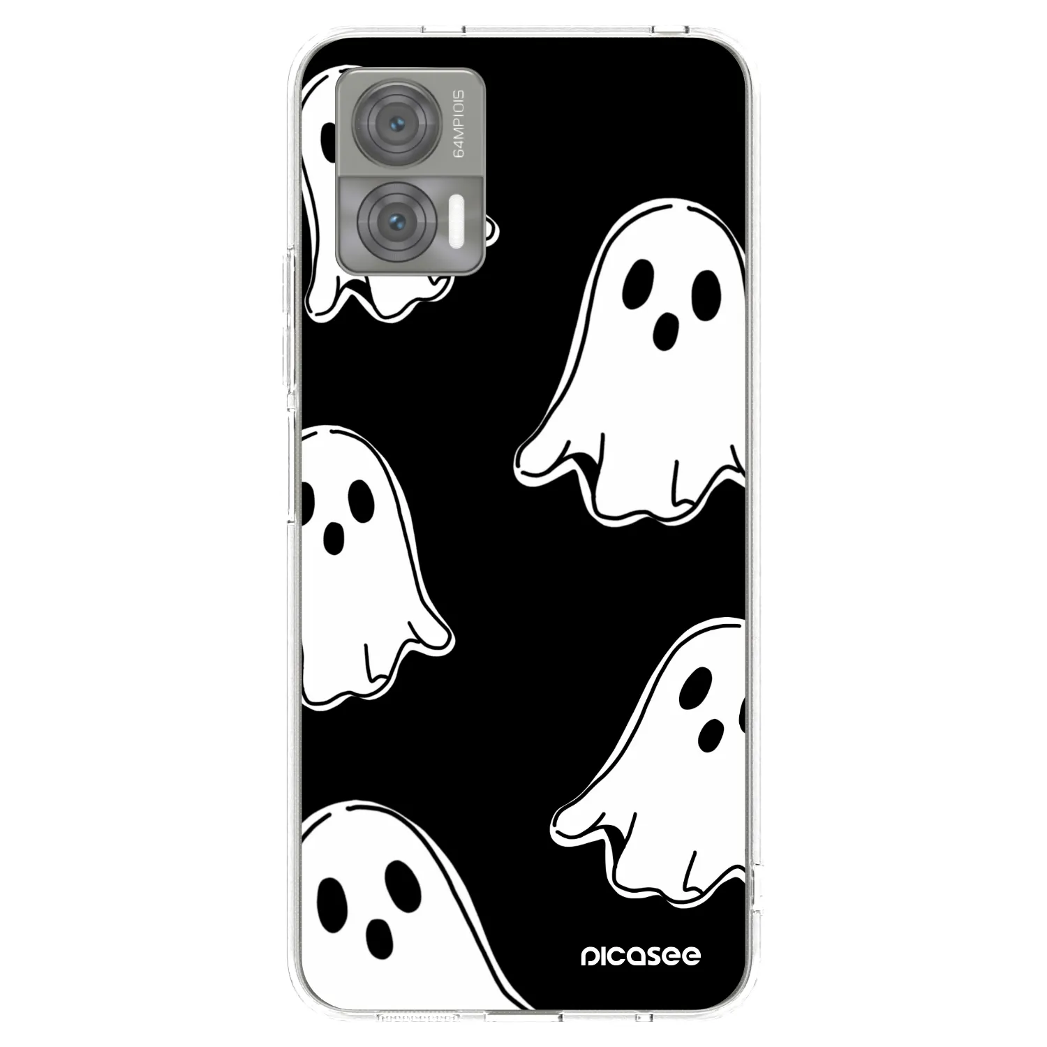 Picasee silikonska prozirna maskica za Motorola Edge 30 Neo - Black ghosts