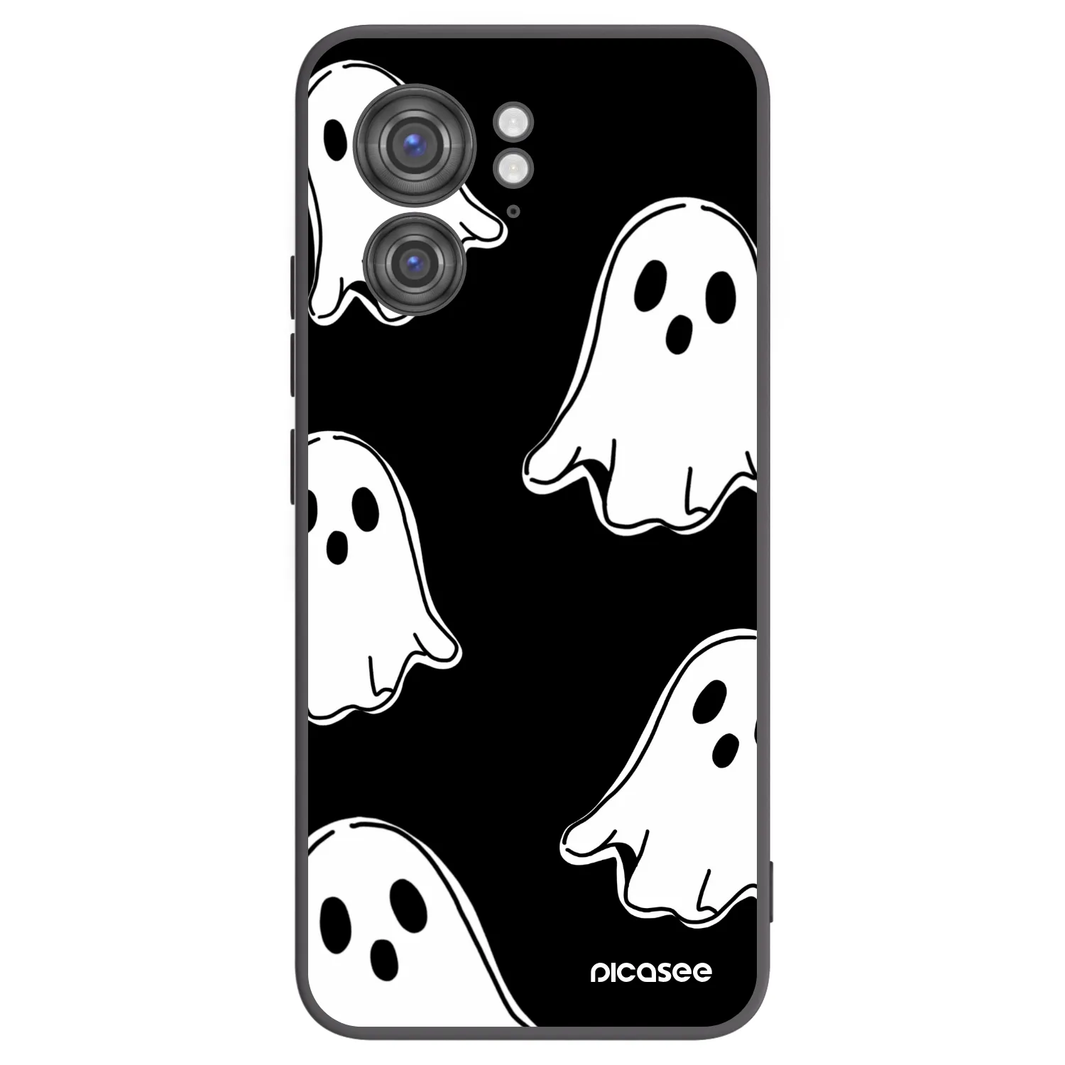 Picasee crna silikonska maskica za Motorola Edge 40 - Black ghosts