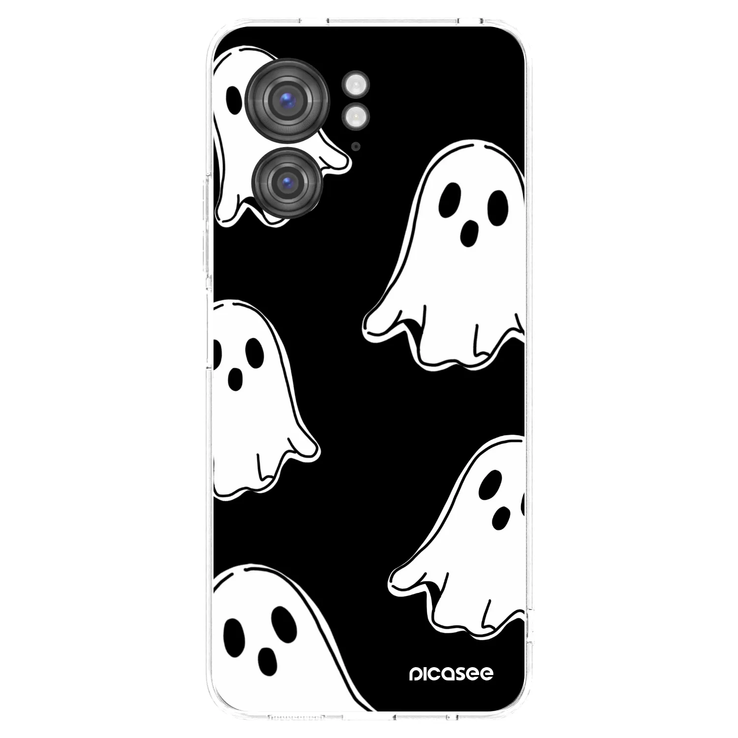 Picasee silikonska prozirna maskica za Motorola Edge 40 - Black ghosts