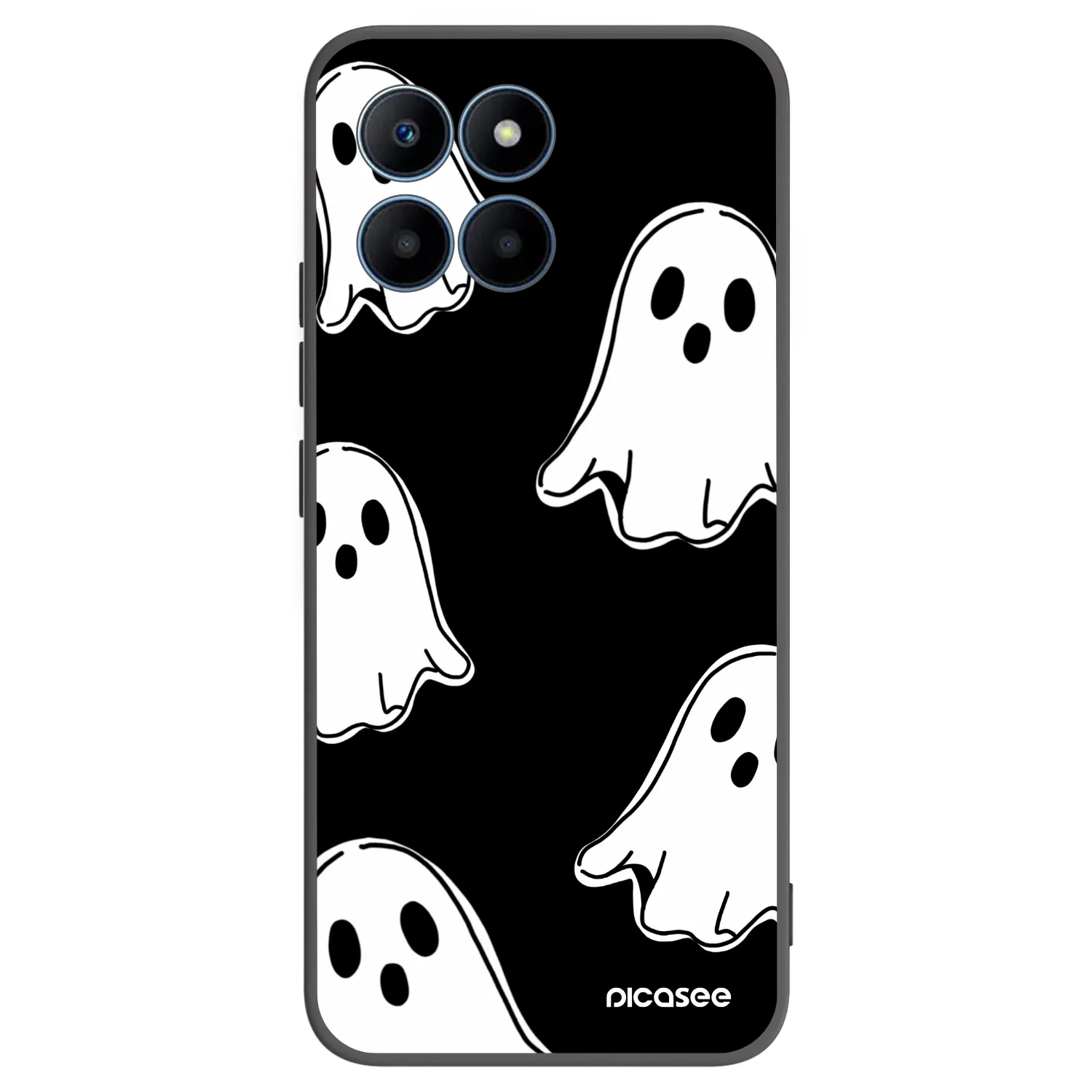 Picasee crna silikonska maskica za Honor 70 Lite - Black ghosts