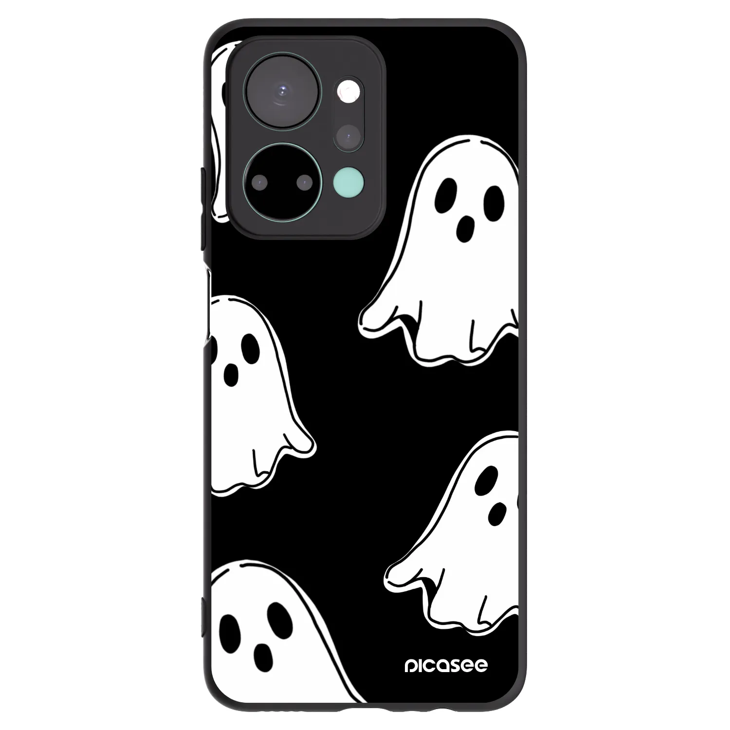 Picasee crna silikonska maskica za Honor X7a - Black ghosts