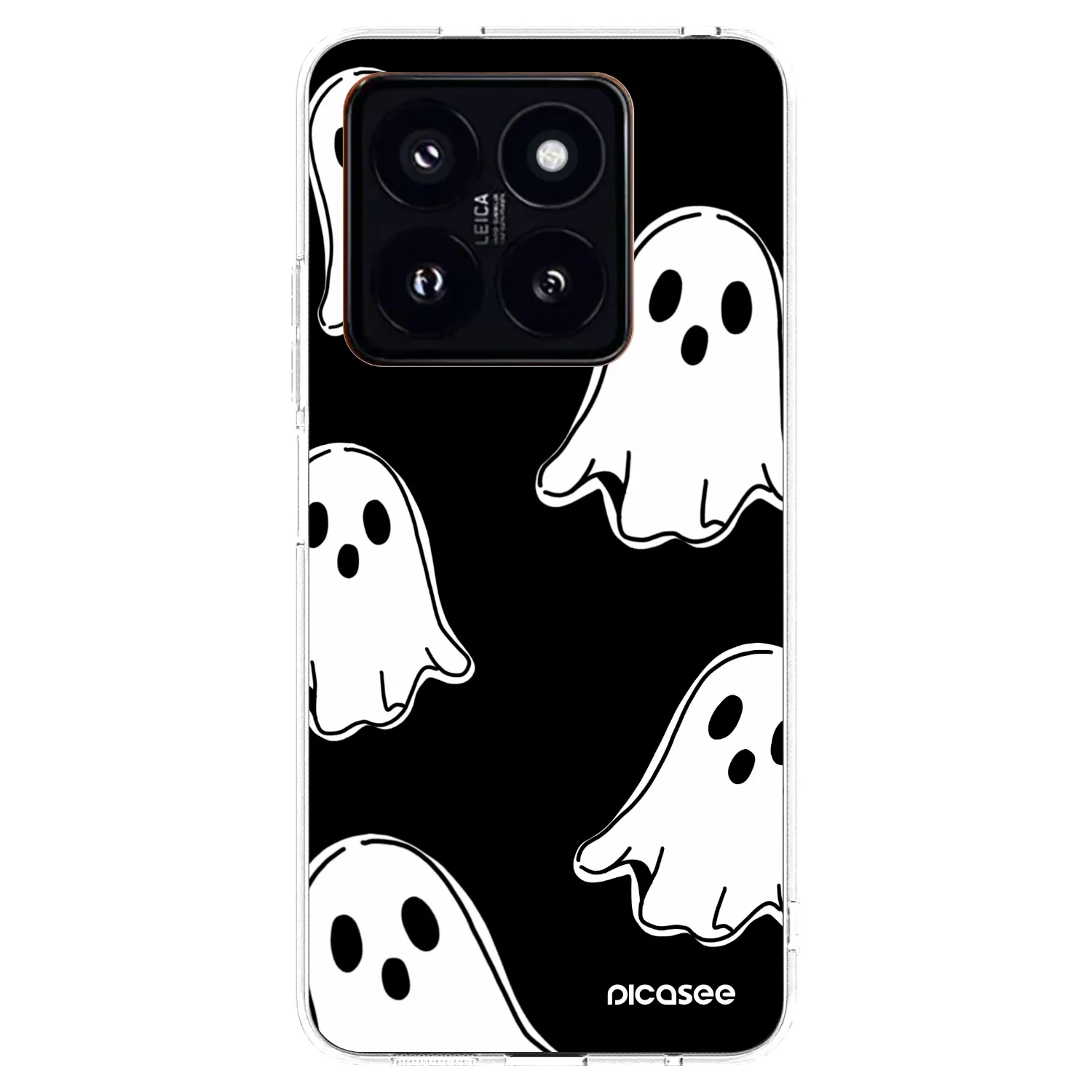 Picasee silikonska prozirna maskica za Xiaomi 14 Pro - Black ghosts
