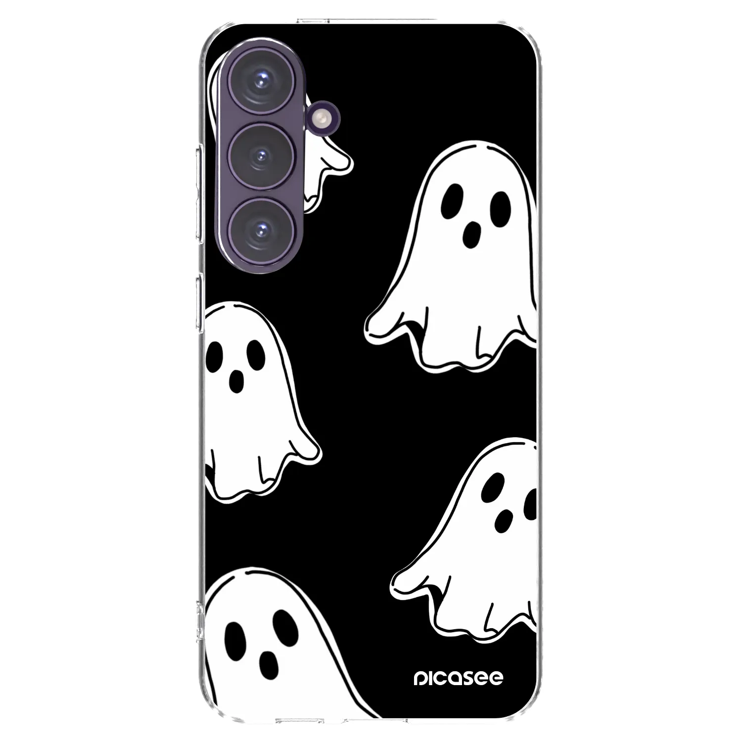 Picasee silikonska prozirna maskica za Samsung Galaxy S24+ S926B 5G - Black ghosts