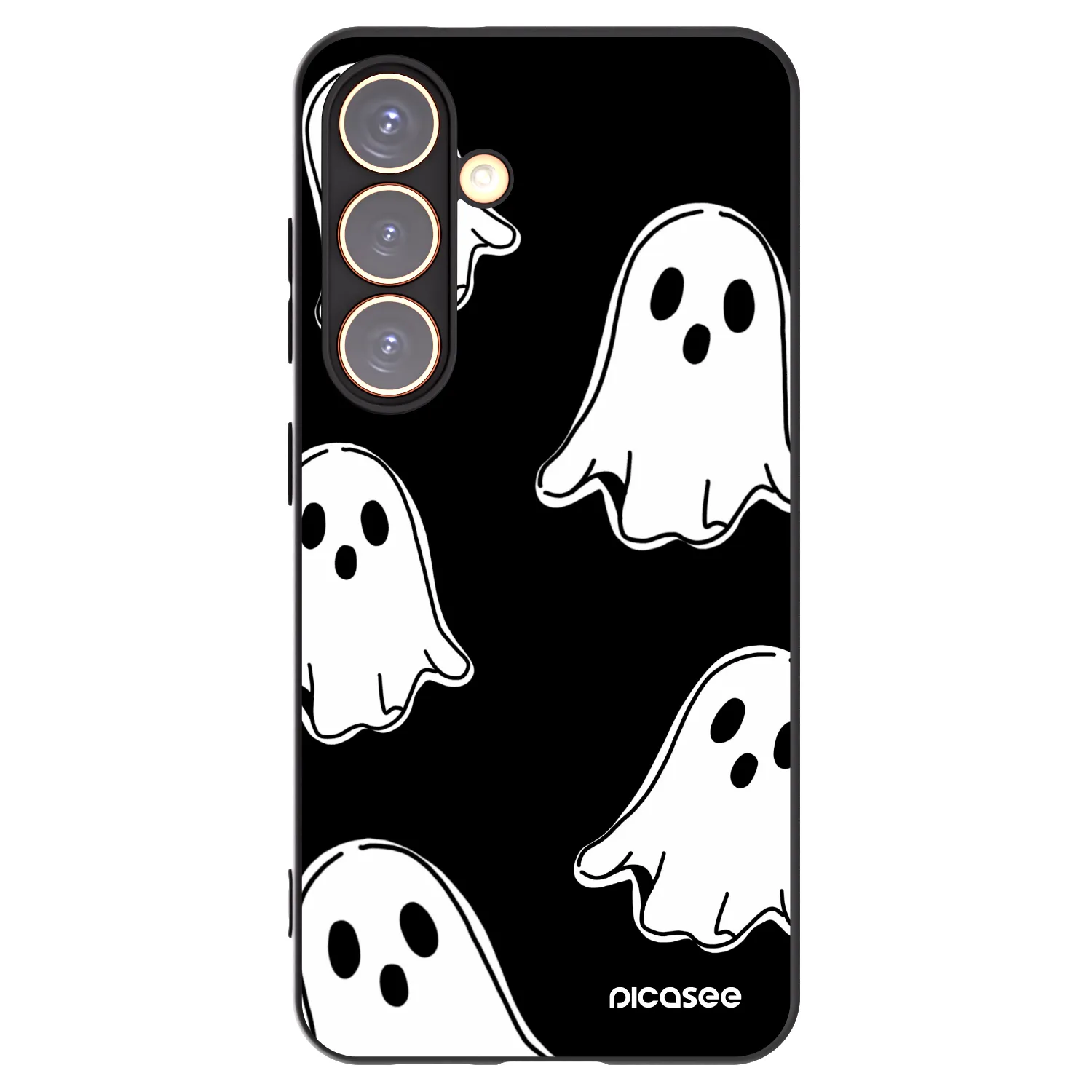 Picasee crna silikonska maskica za Samsung Galaxy S24 S921B 5G - Black ghosts