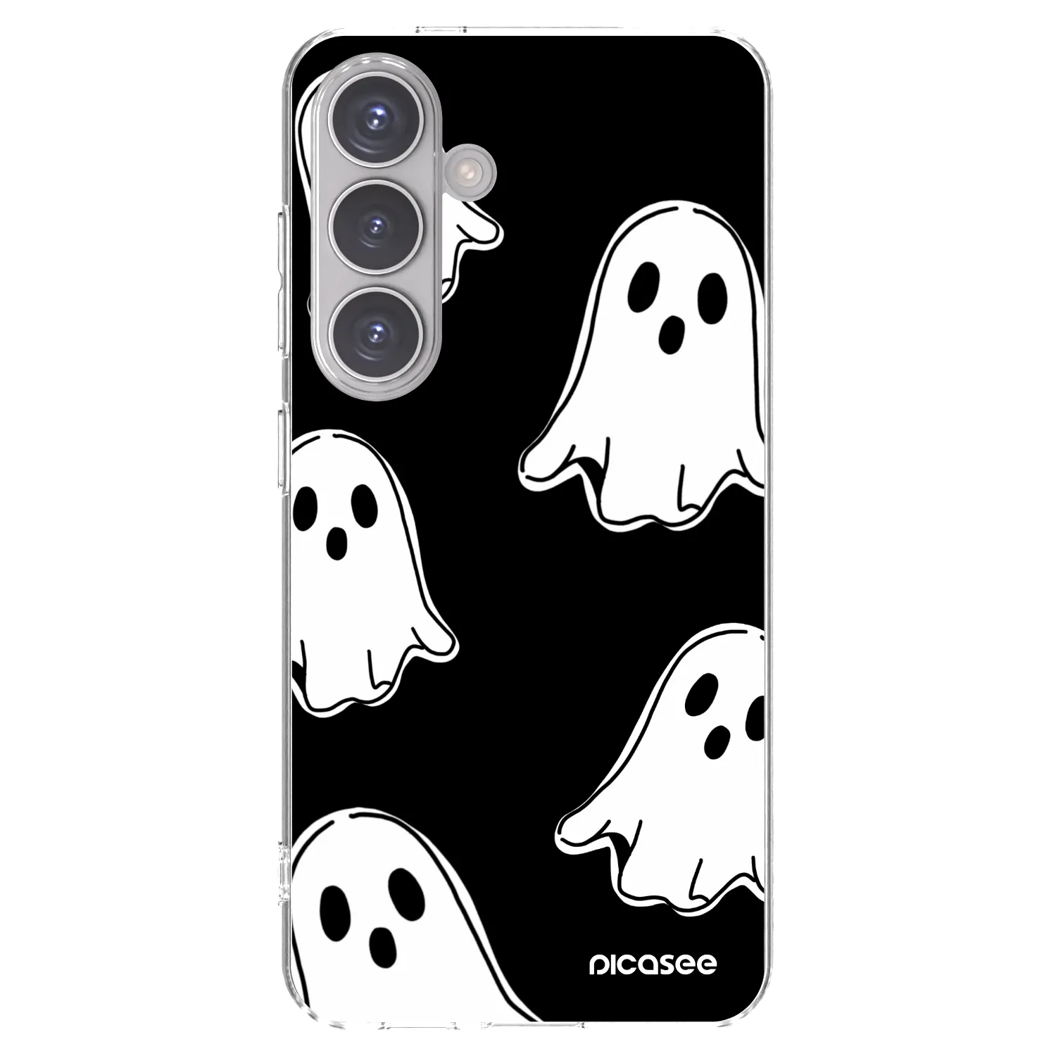 Picasee silikonska prozirna maskica za Samsung Galaxy S24 S921B 5G - Black ghosts