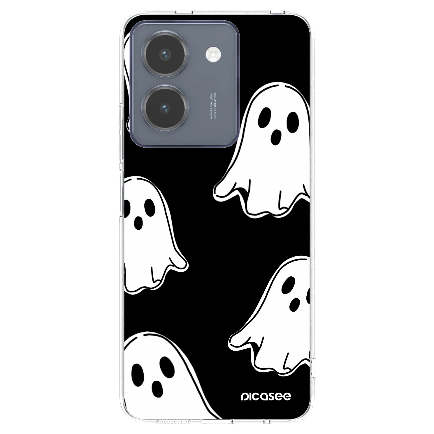 Picasee silikonska prozirna maskica za Vivo Y36 4G - Black ghosts